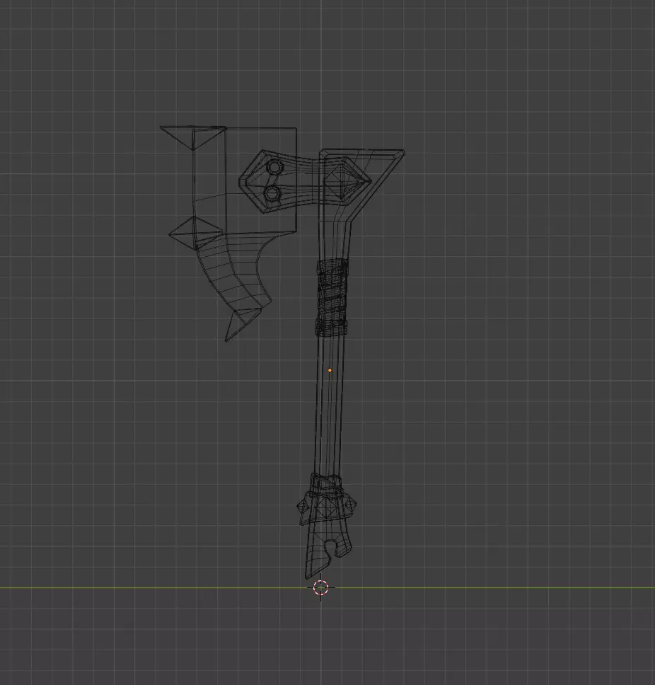 Stylized Battle Axe Low-poly 3D model_7