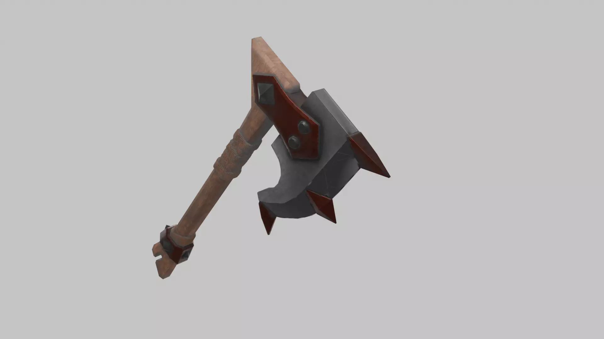 Stylized Battle Axe Low-poly 3D model_6