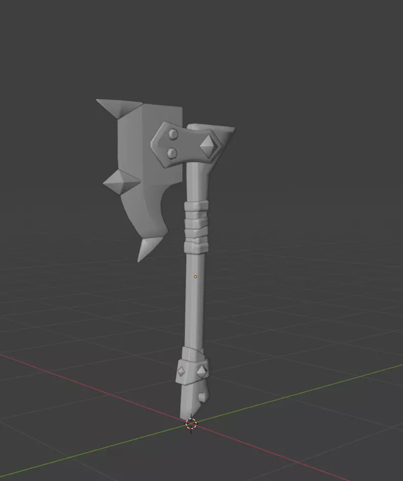 Stylized Battle Axe Low-poly 3D model_8
