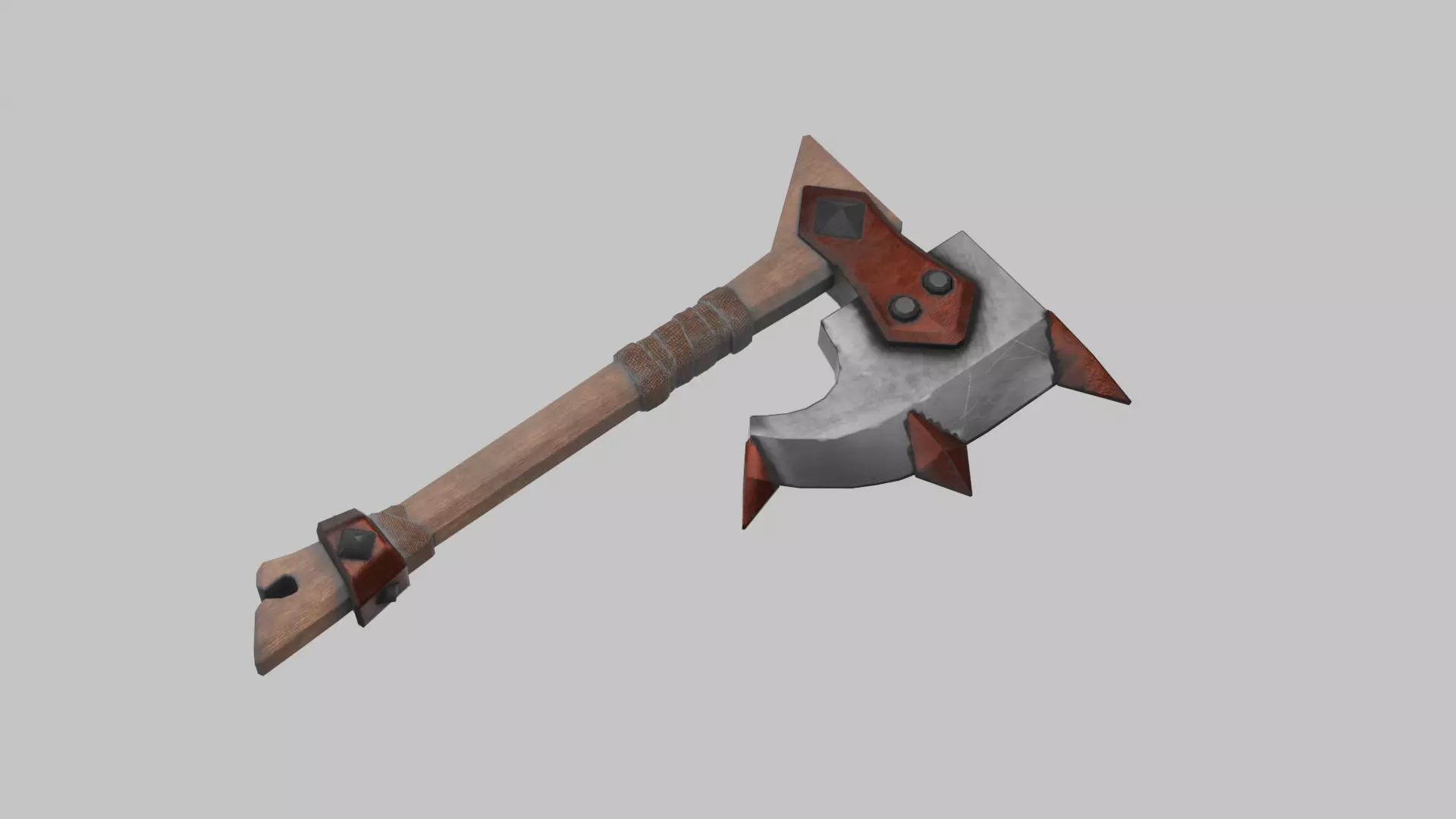 Stylized Battle Axe Low-poly 3D model_0