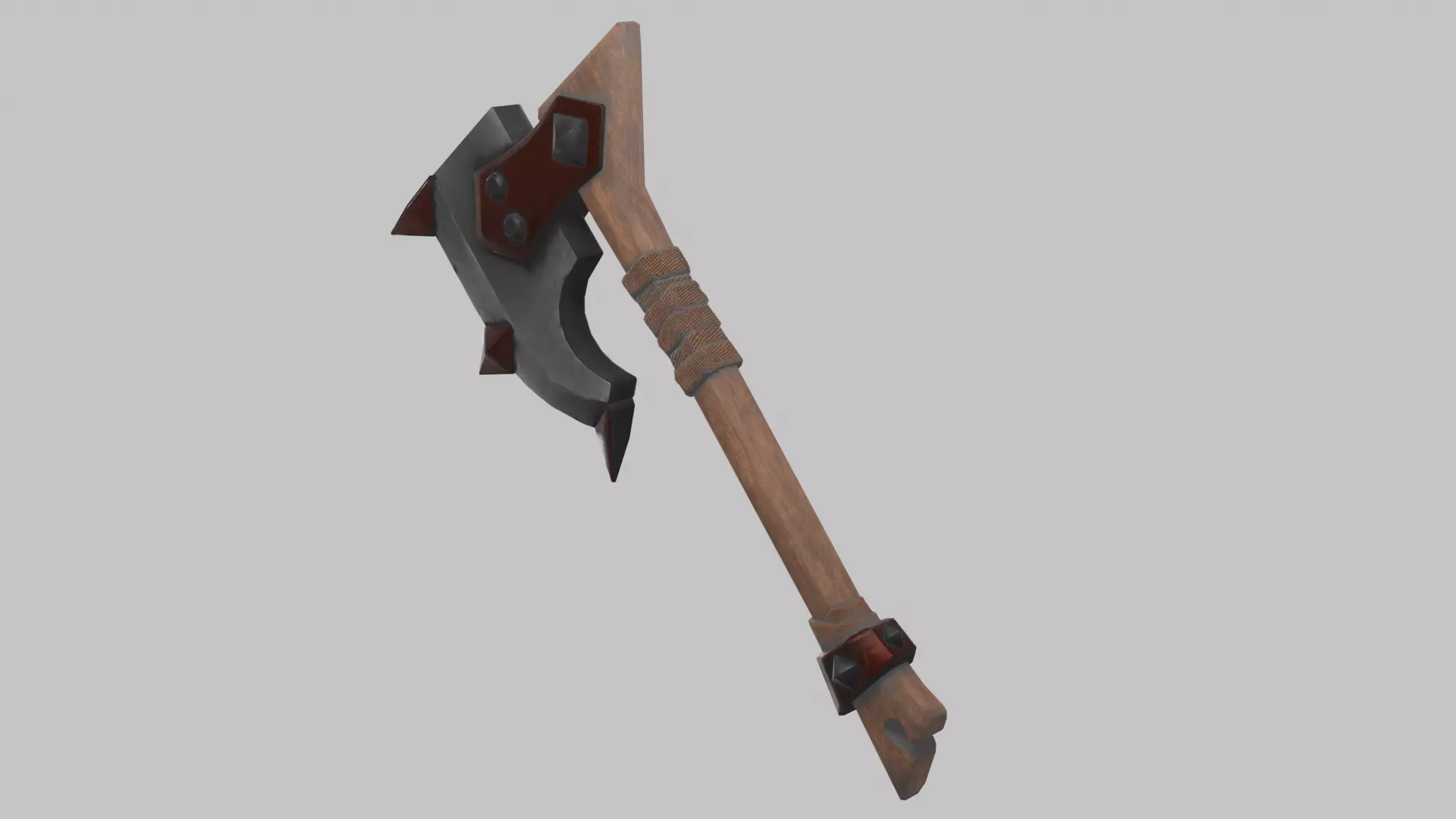 Stylized Battle Axe Low-poly 3D model_5