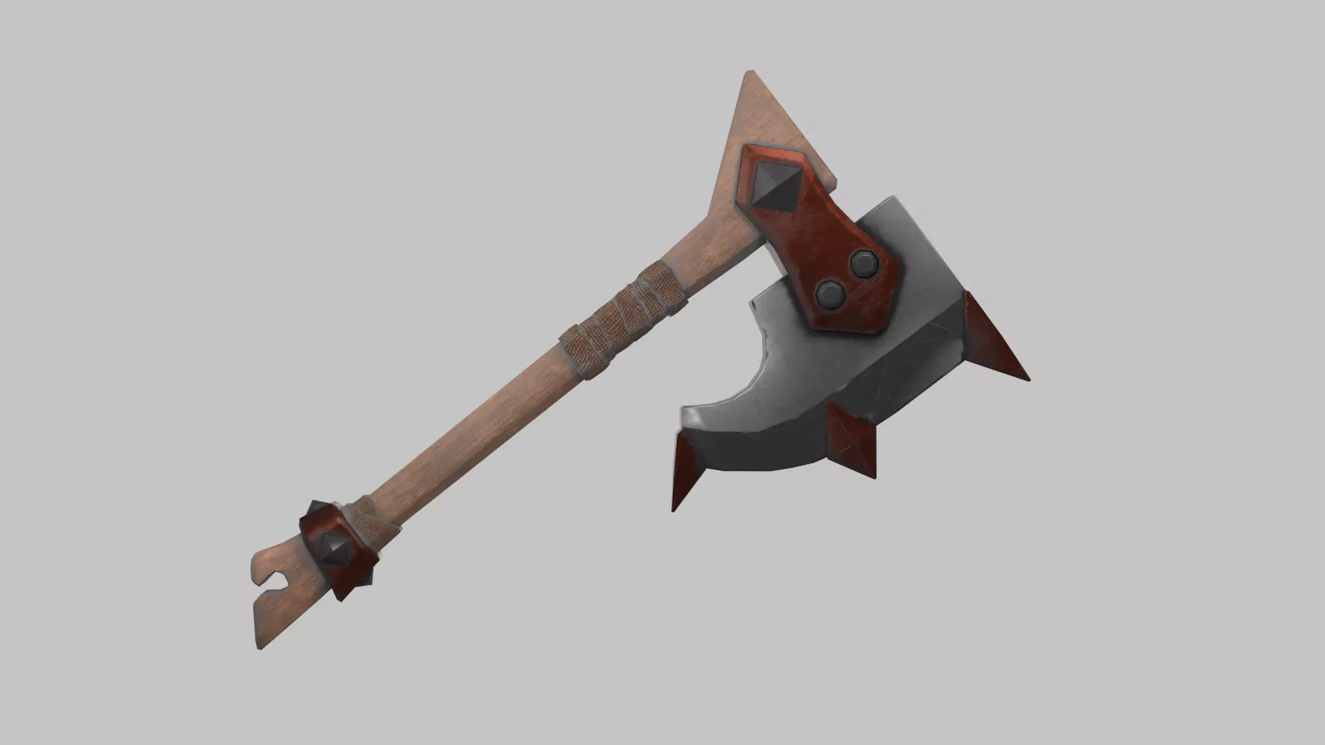 Stylized Battle Axe Low-poly 3D model_2