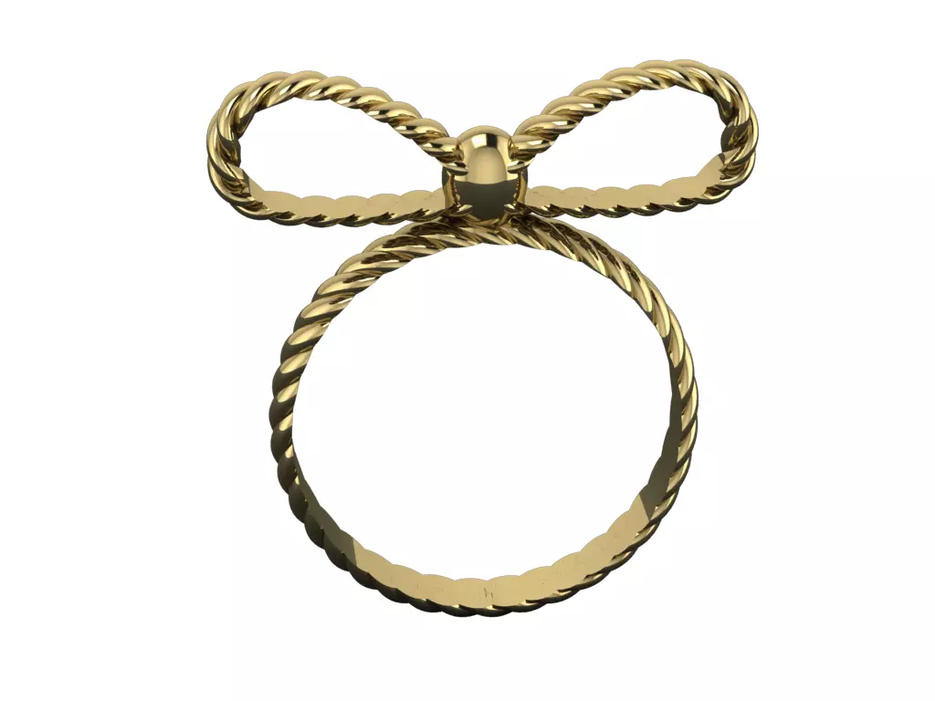 Bow tie ring 3D print model_2