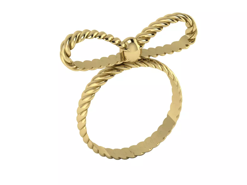 Bow tie ring 3D print model_6