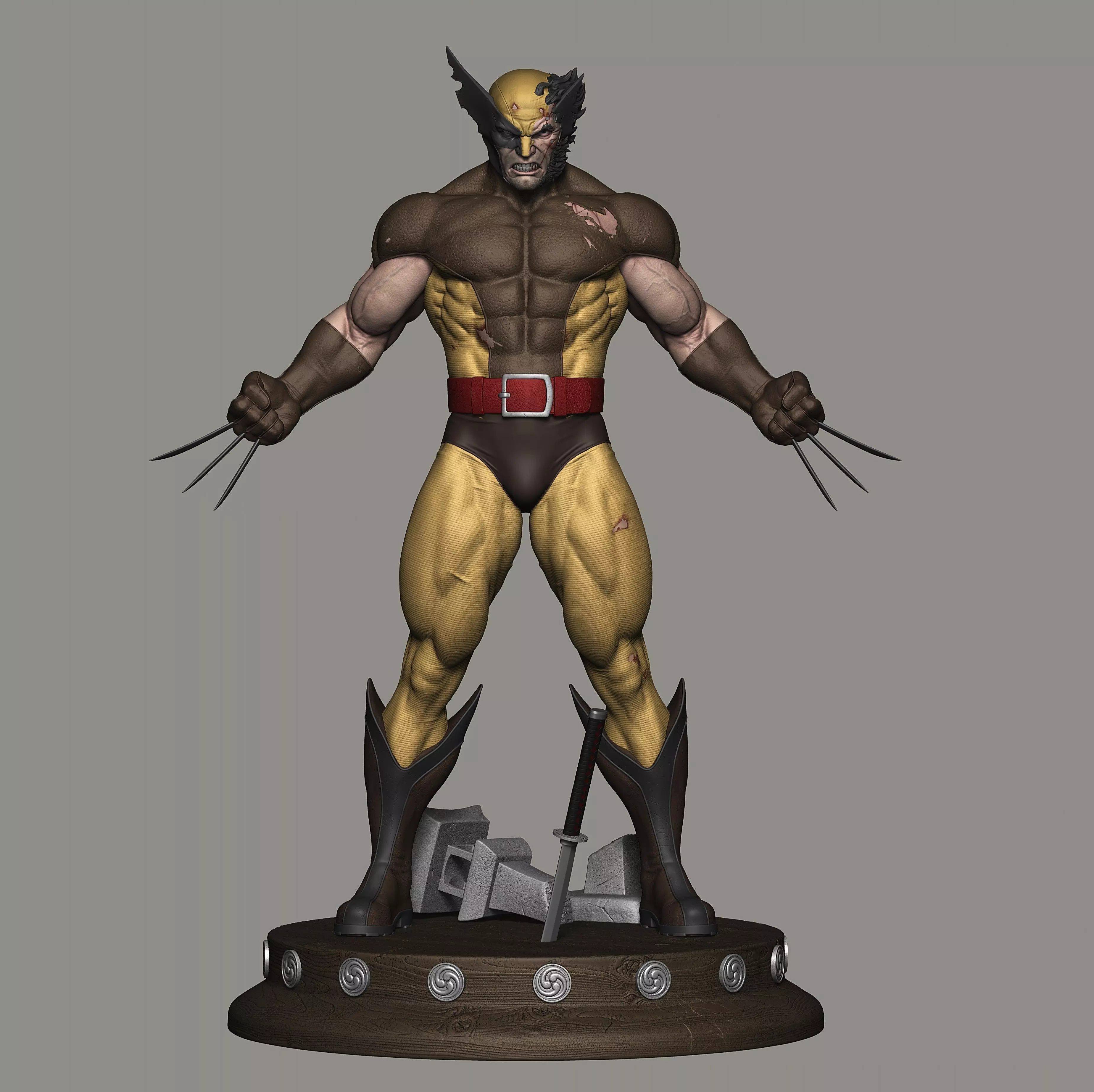 Wolverine Battle Damaged 3D print model_0