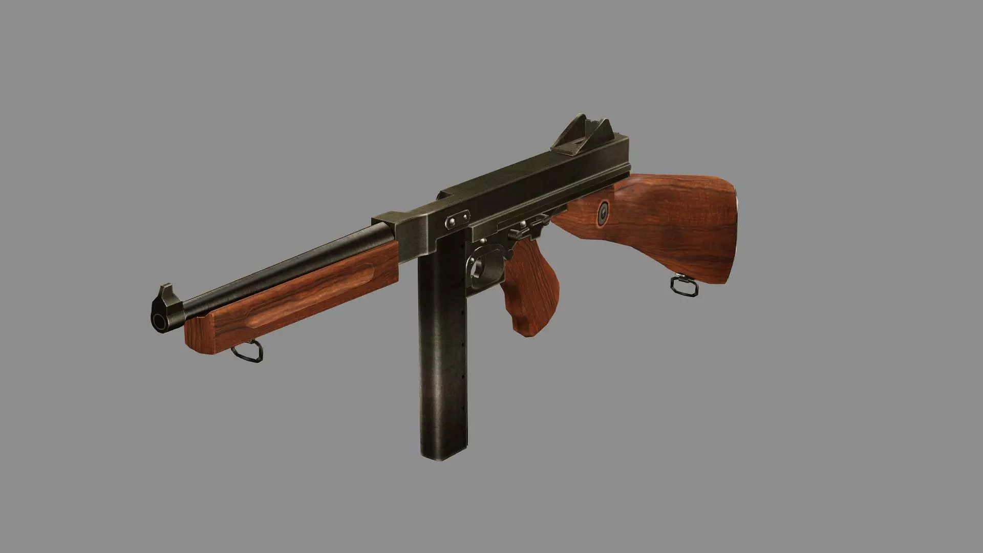 M1A1 Submachine Gun Low-poly 3D Model Low-poly 3D model_4