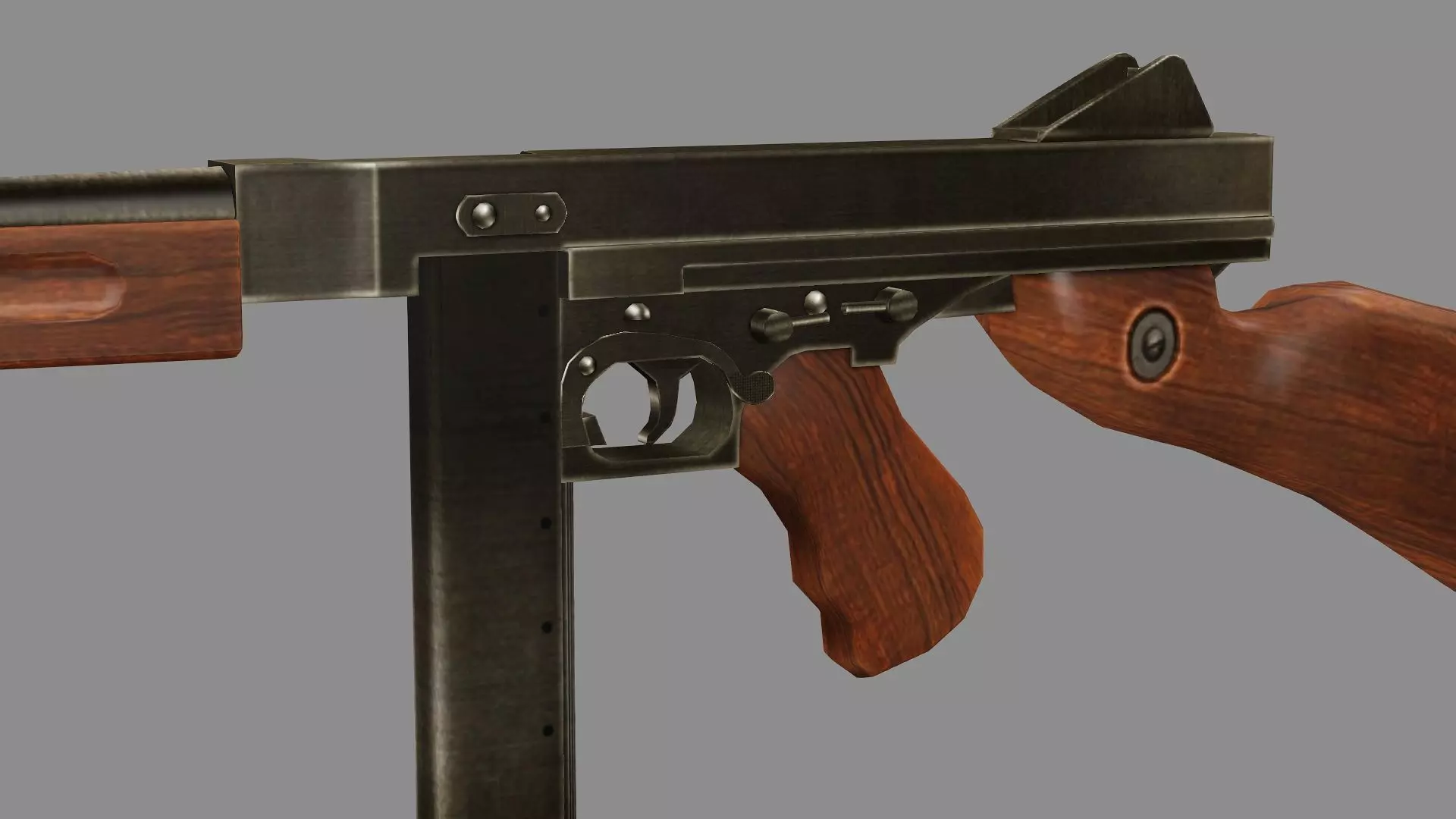 M1A1 Submachine Gun Low-poly 3D Model Low-poly 3D model_6