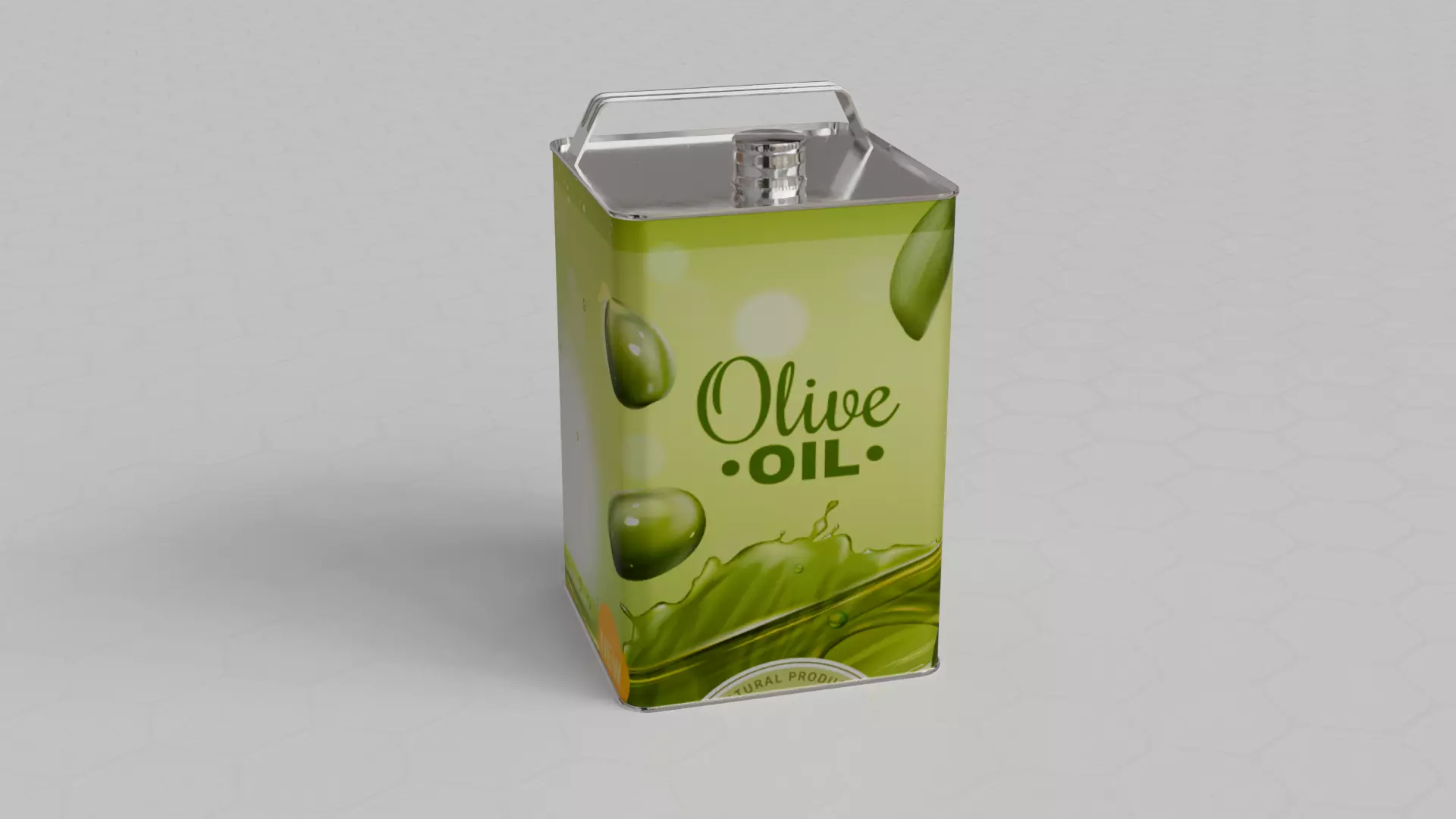 Aluminium oil tin can 3D model_0