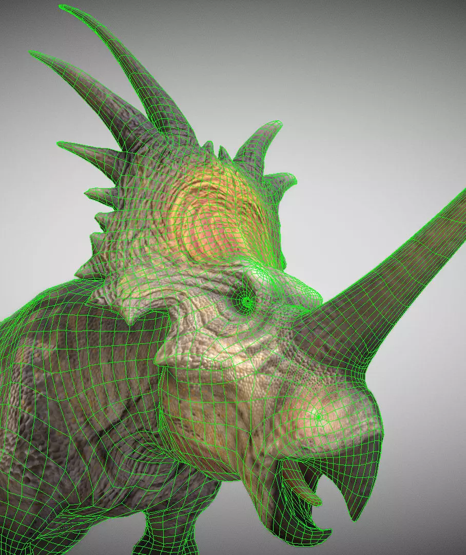 Styracosaurus V2 Low-poly 3D model_2
