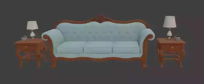 Cartoon Sofa Set 3D model