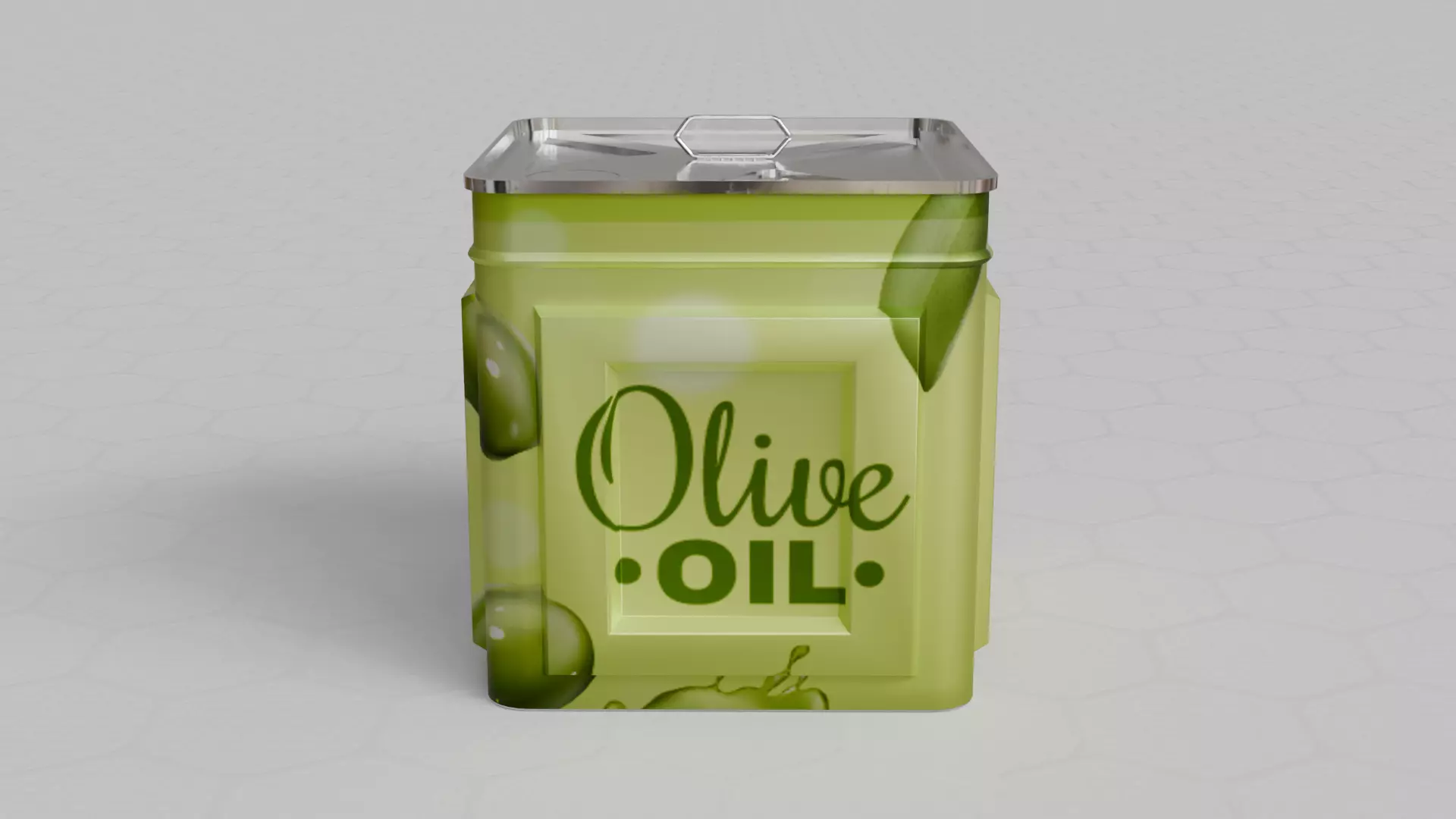 Aluminium oil tin can 3D model_2