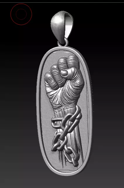 Broken Chains Fist Pendant 3D print model_3