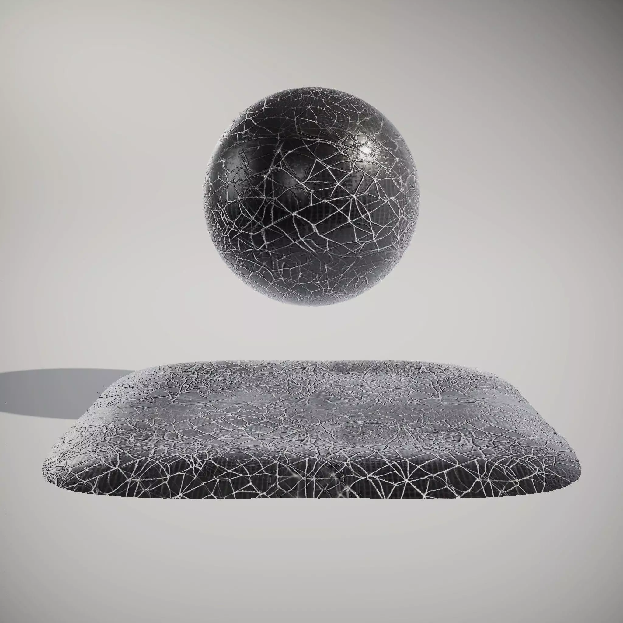 Cracked Leather Dark HQ PBR Textures Set Texture_4