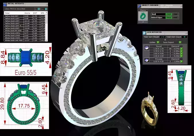 jewelry stl 3dm Solitaire design Ring model sr0020