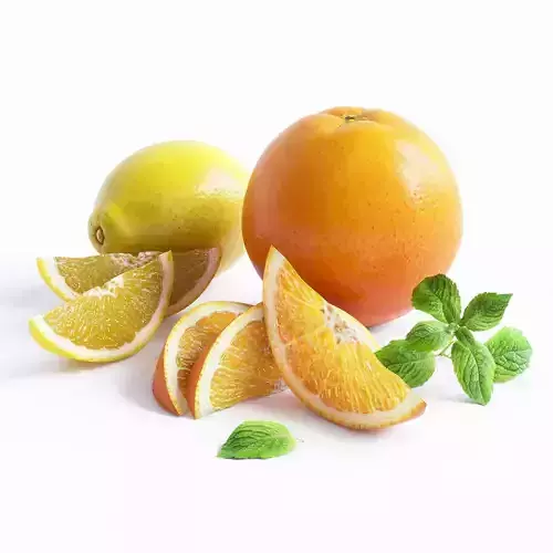 Citrus two oranges and lemon 3D model