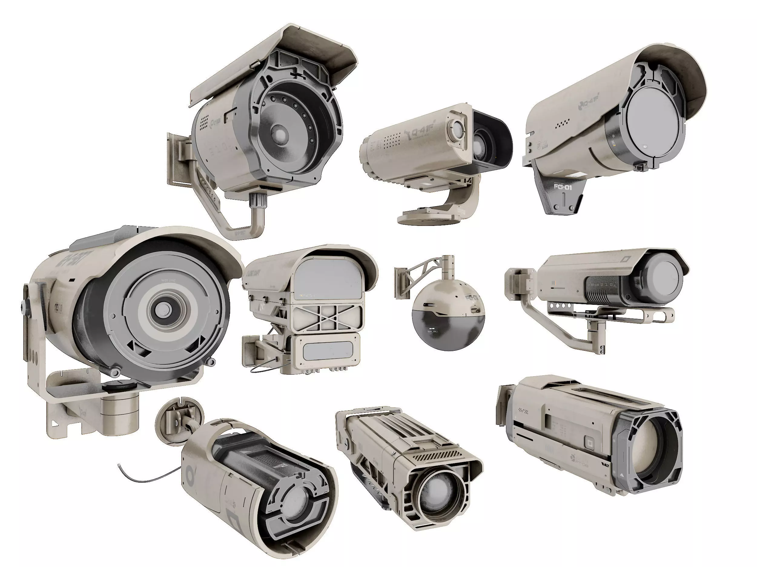 CCTV Camera Low-poly 3D model_1