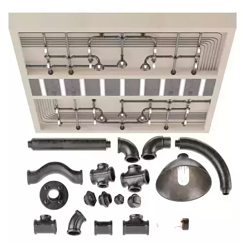 ceiling with pipe light