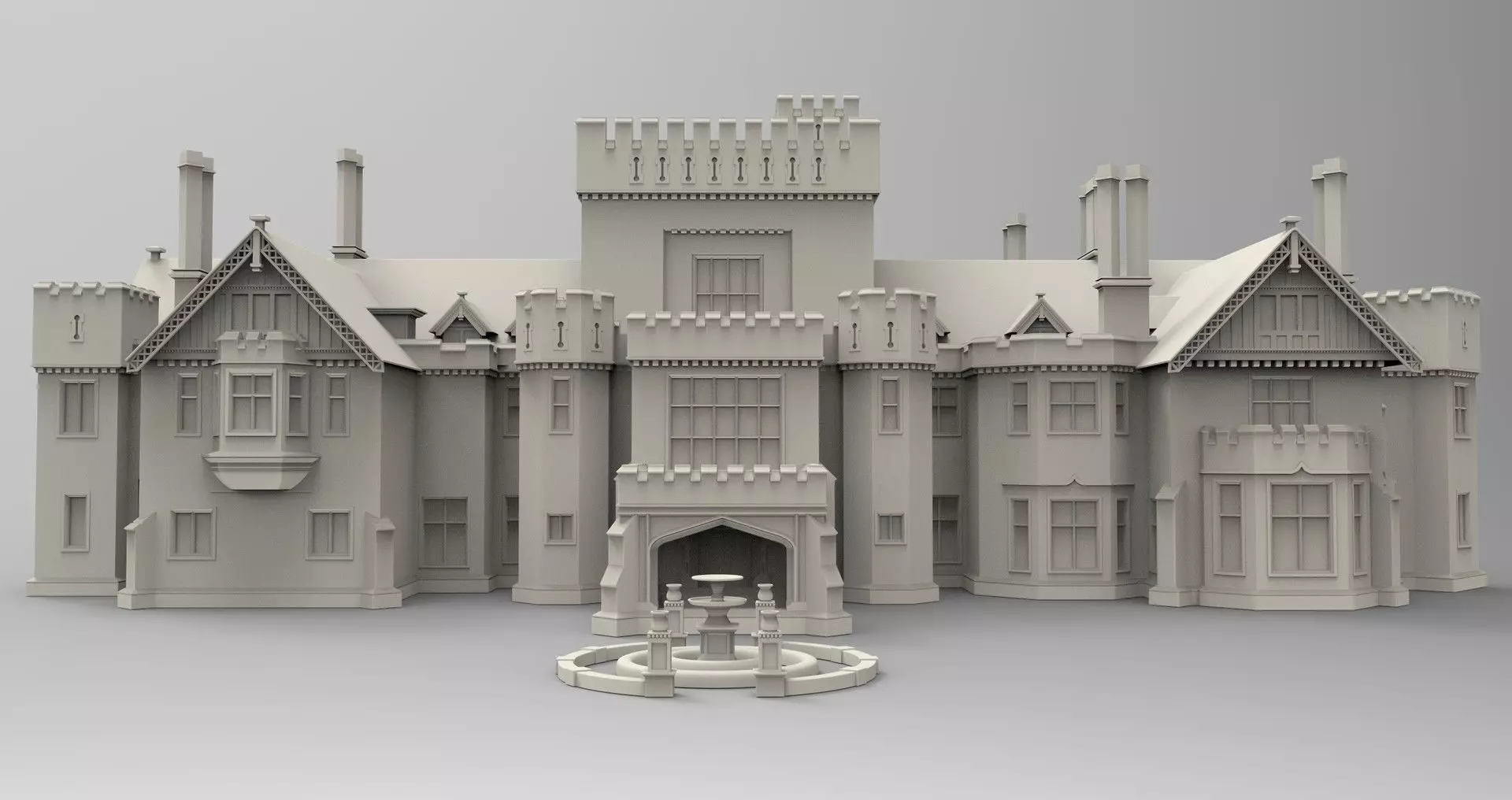 X-mansion - High poly castle 3D model_0