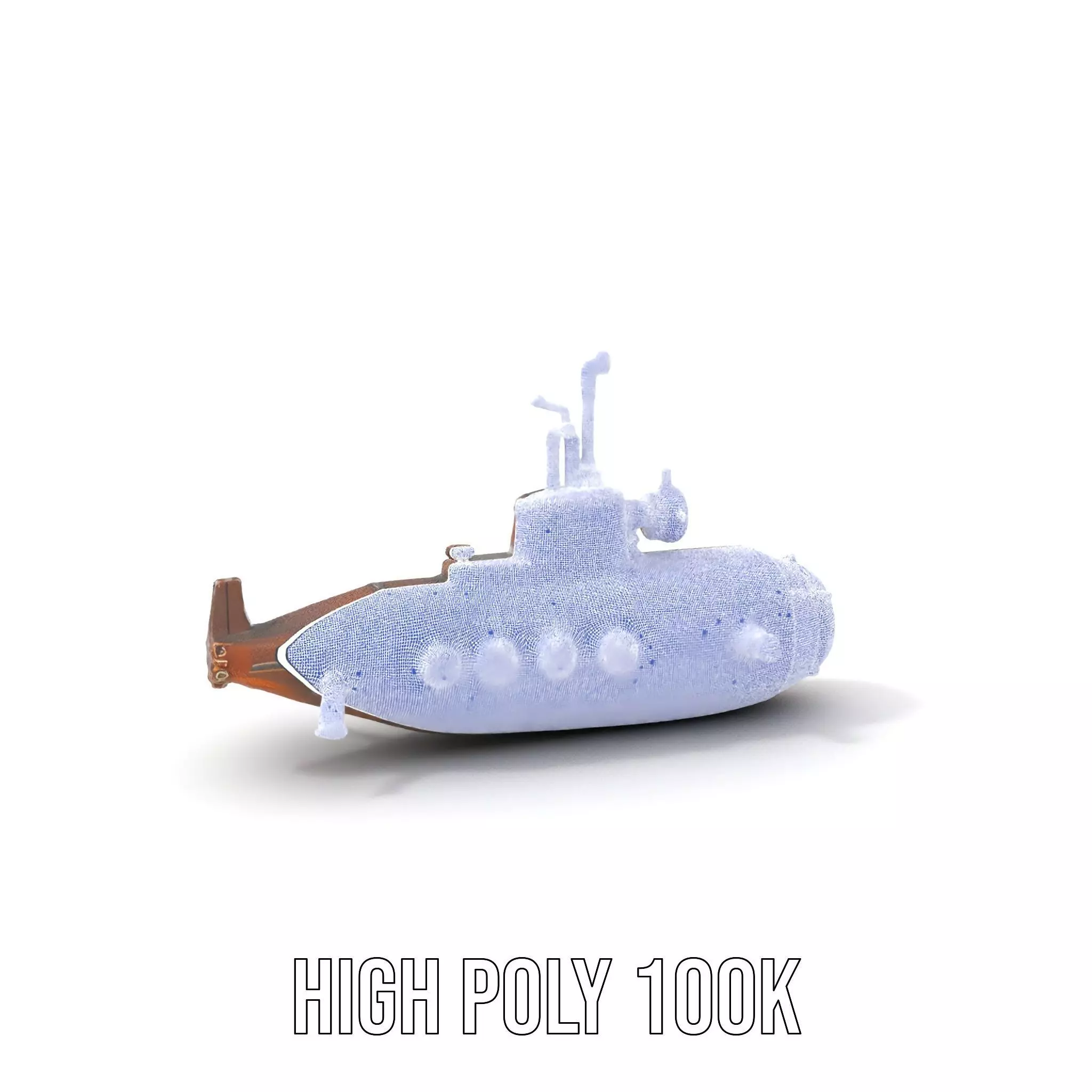 Steampunk Submarine Bronze model pack Low-poly 3D model_5