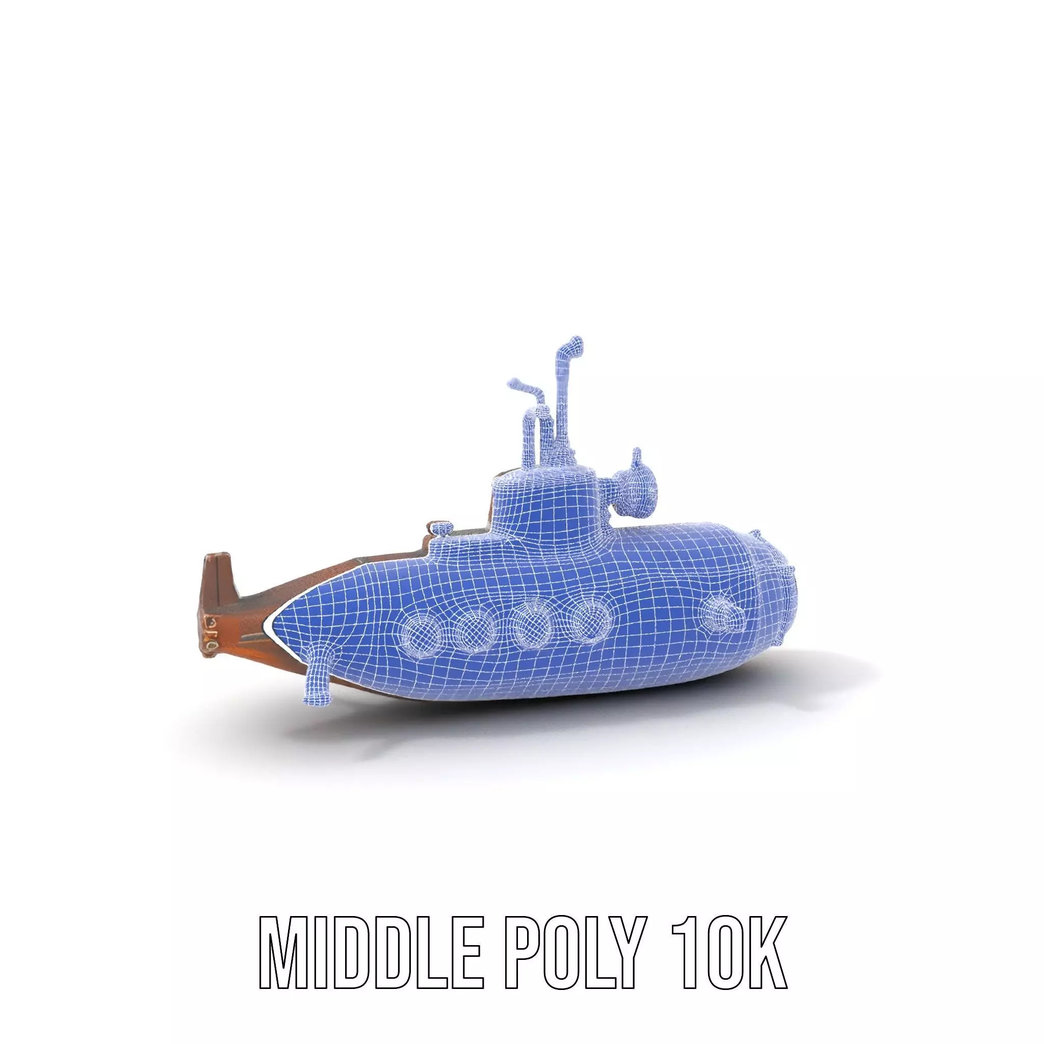 Steampunk Submarine Bronze model pack Low-poly 3D model_23