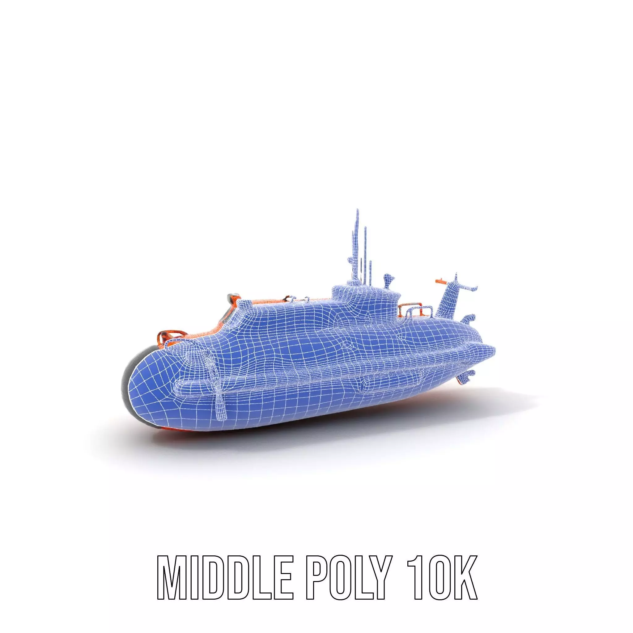 Bright Orange Submarine model pack Low-poly 3D model_19