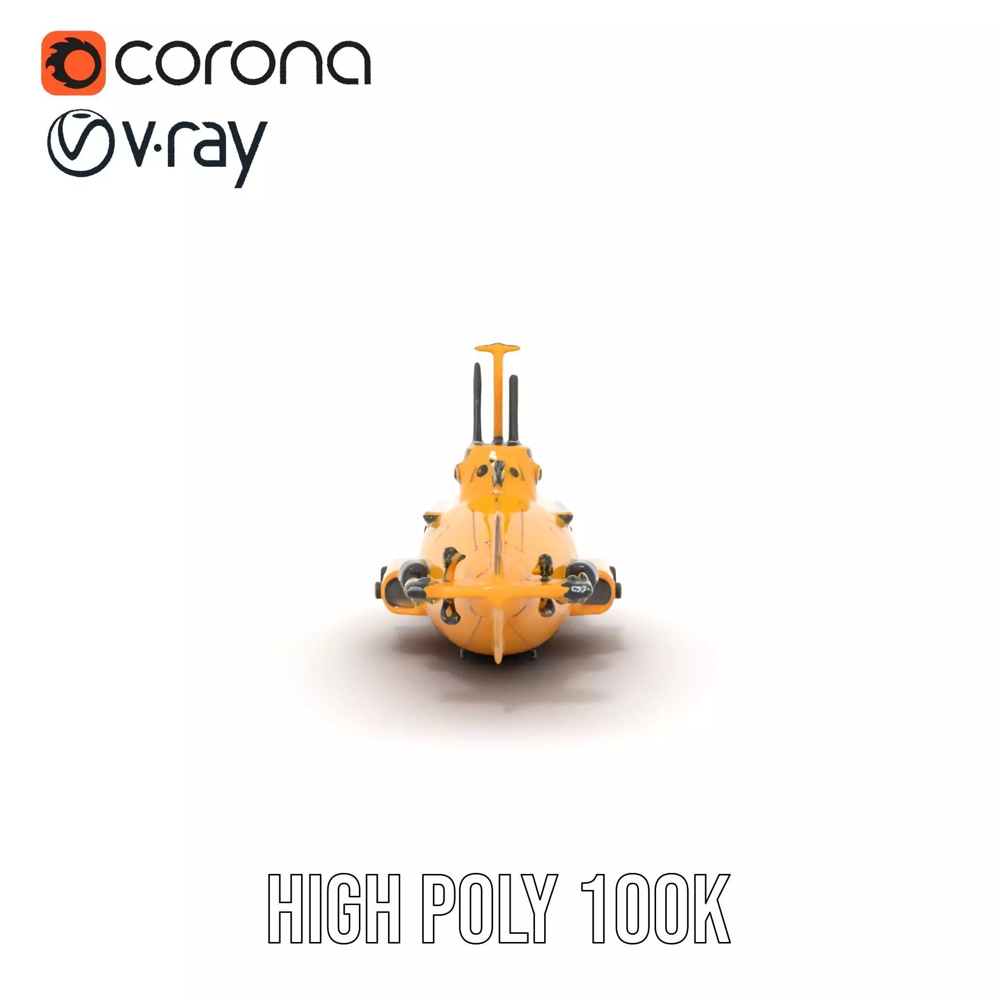 Yellow Submarine model pack Low-poly 3D model_16