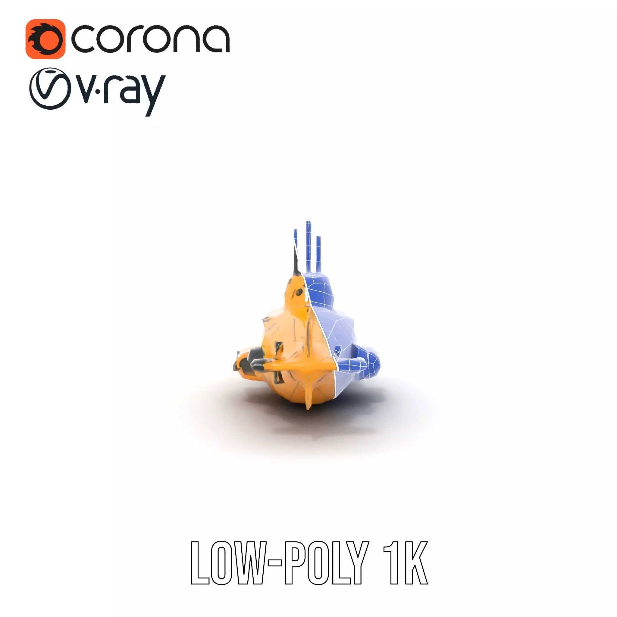 Yellow Submarine model pack Low-poly 3D model_29