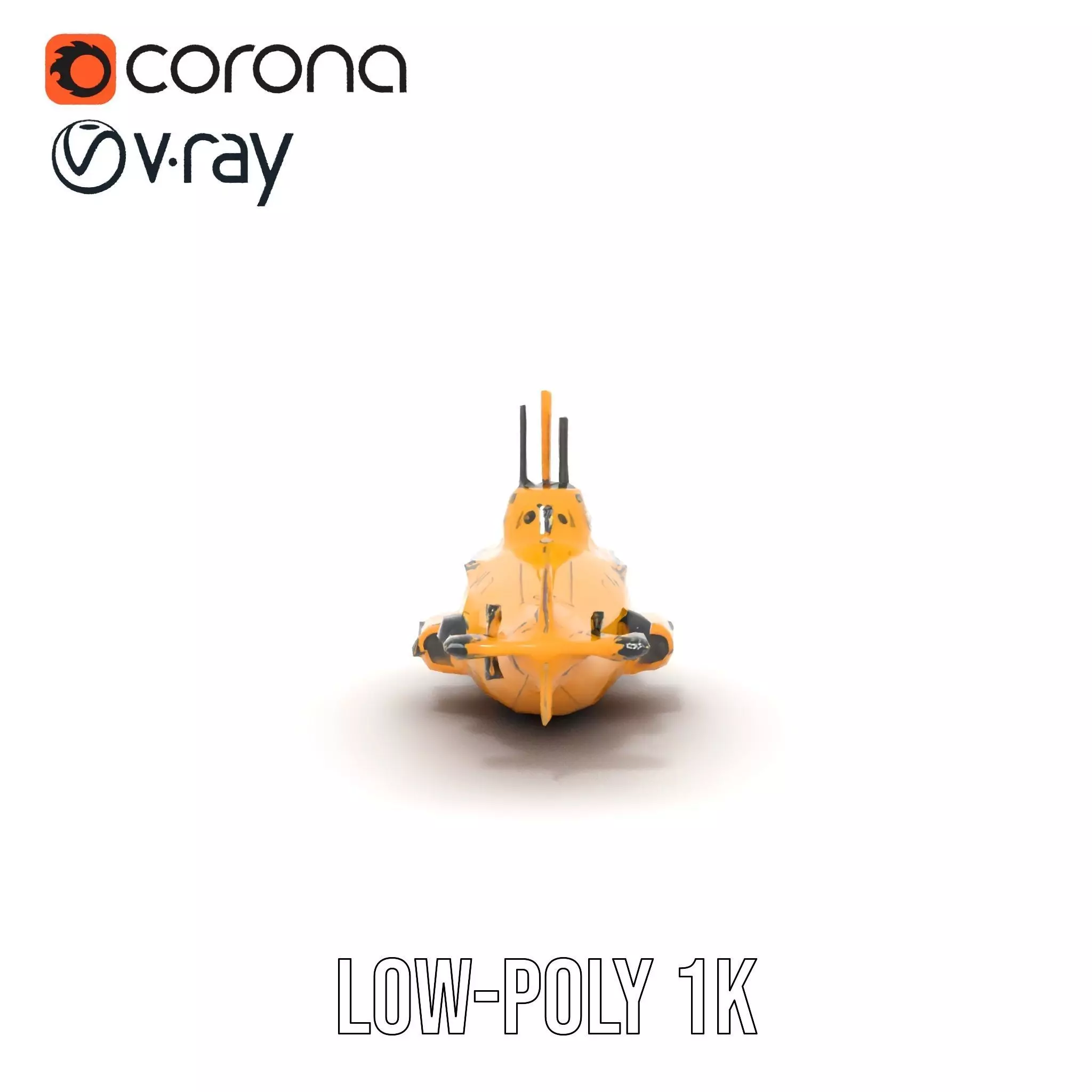 Yellow Submarine model pack Low-poly 3D model_10