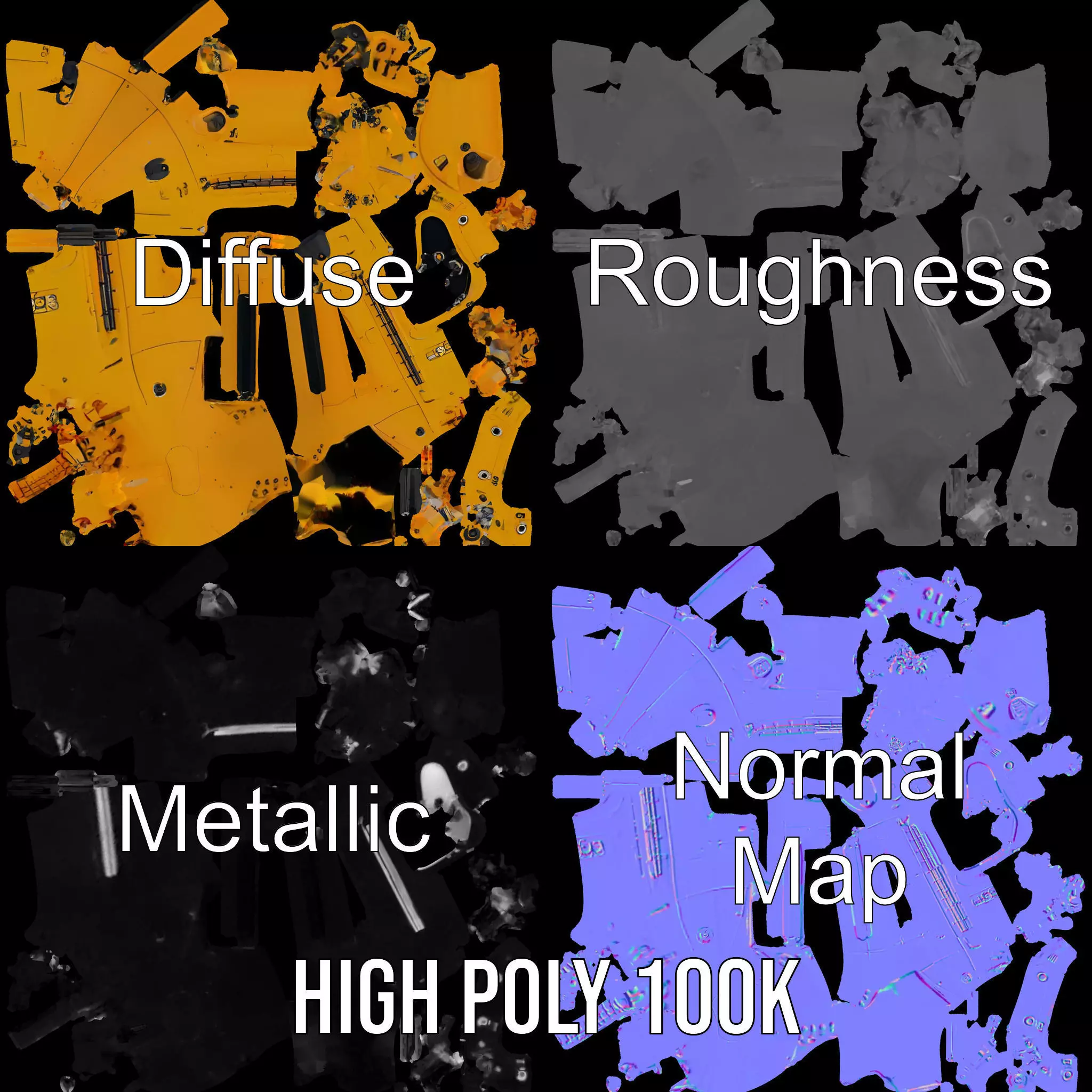 Yellow Submarine model pack Low-poly 3D model_4