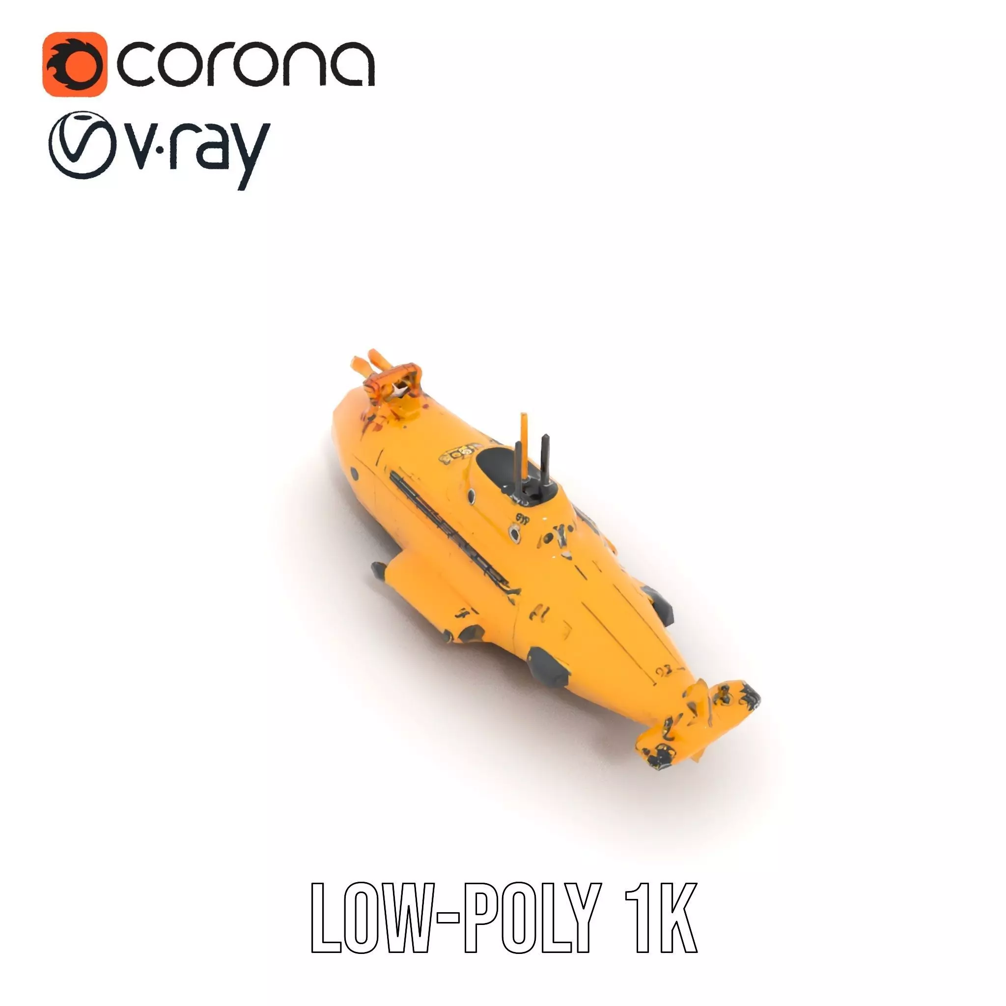 Yellow Submarine model pack Low-poly 3D model_15