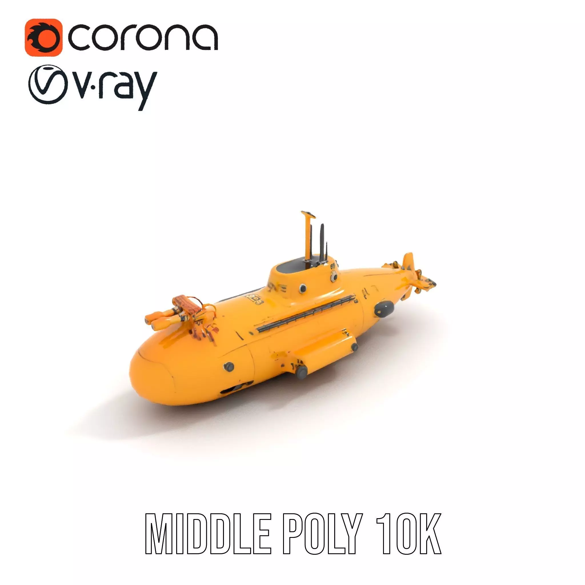 Yellow Submarine model pack Low-poly 3D model_6