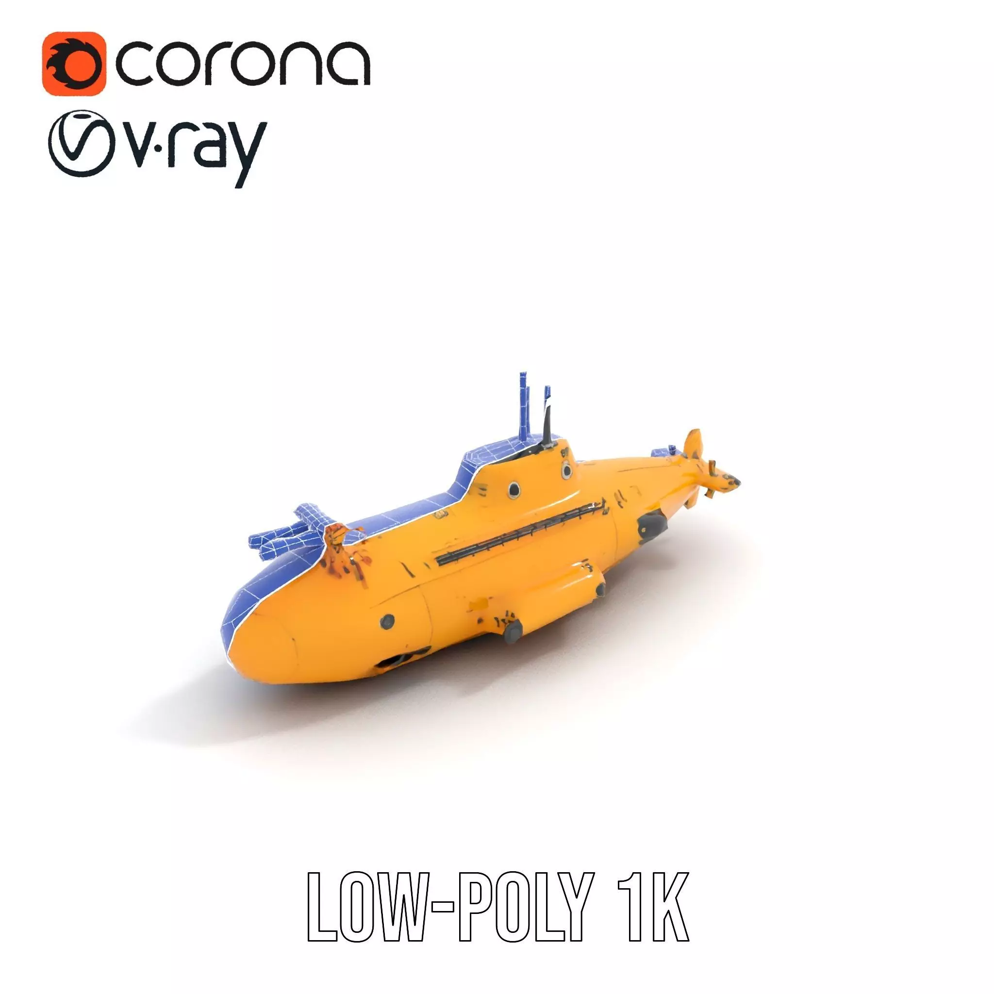 Yellow Submarine model pack Low-poly 3D model_13