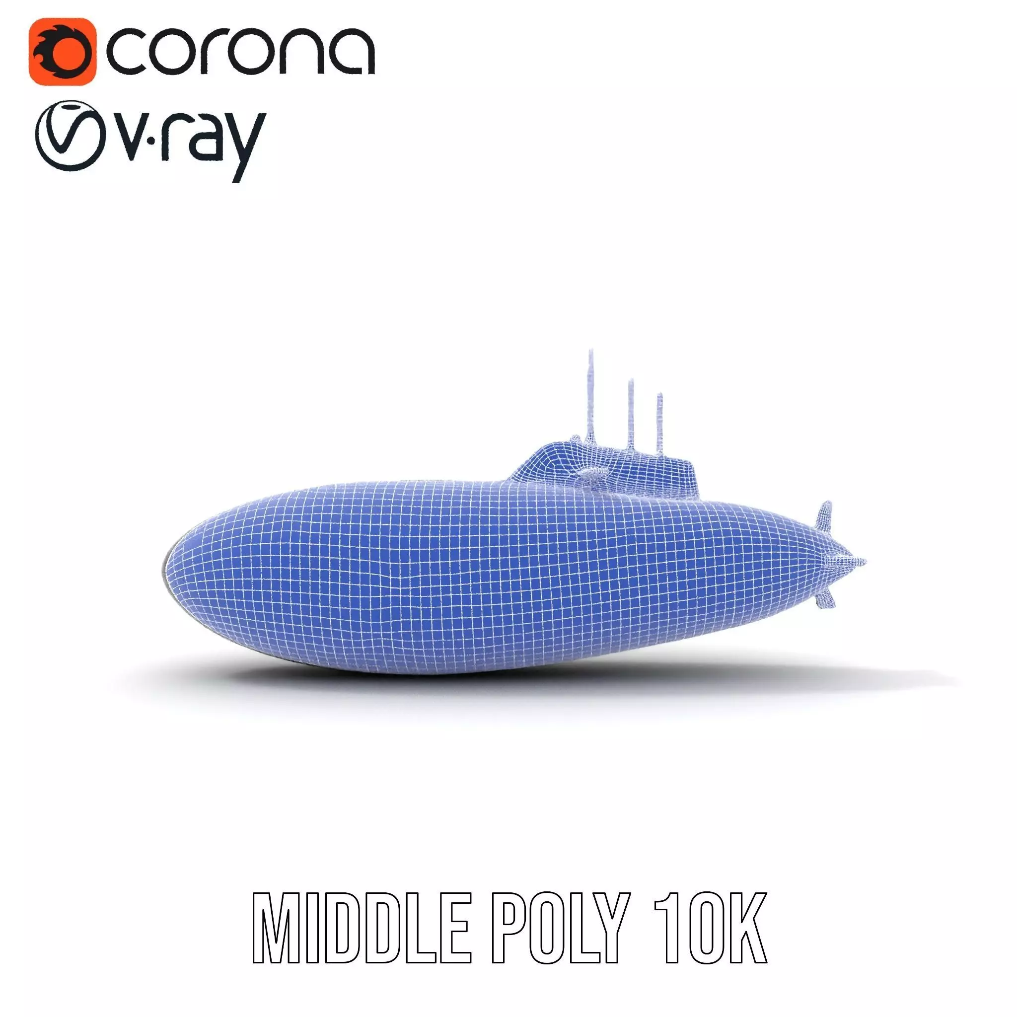 Sleek Submarine model pack Low-poly 3D model_27