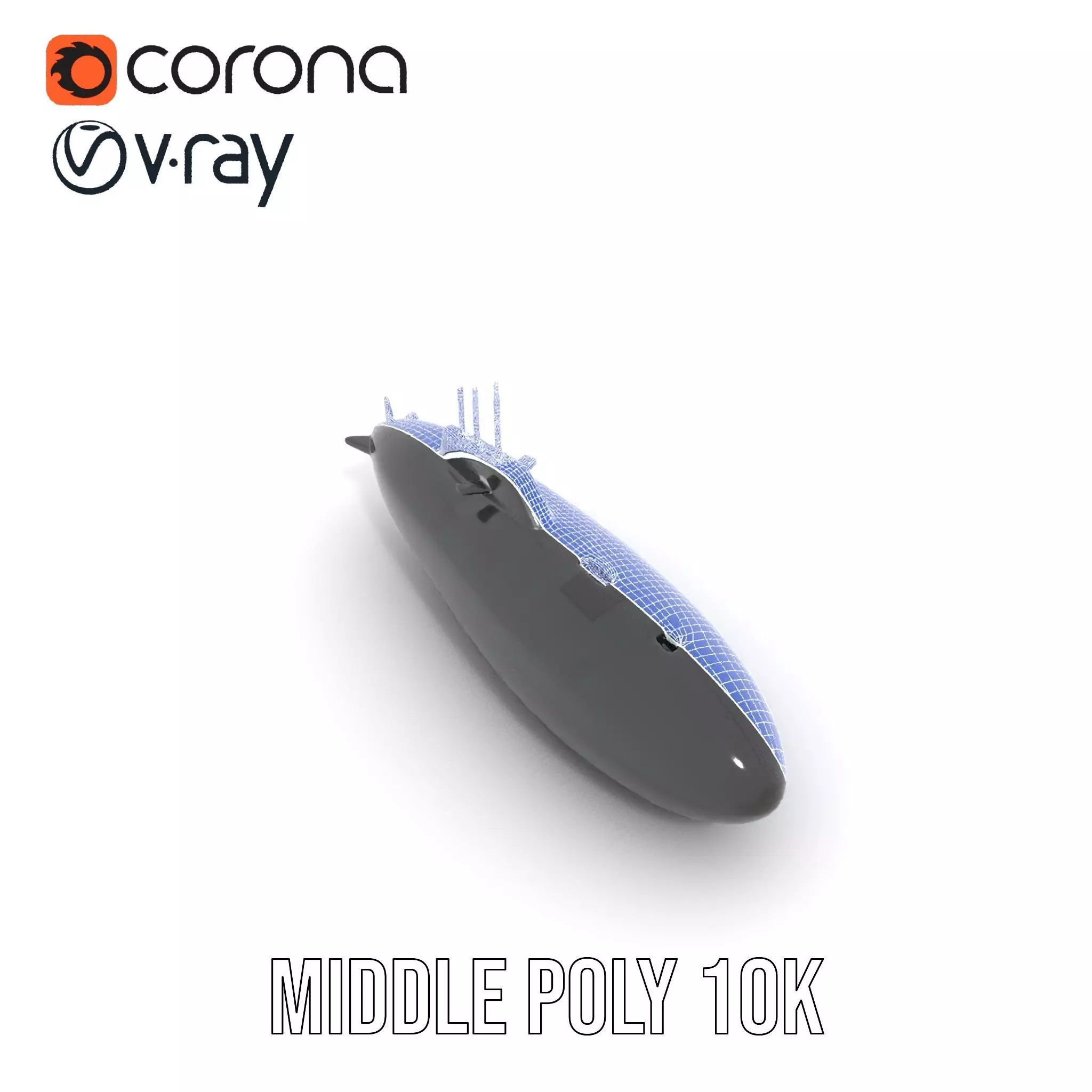 Sleek Submarine model pack Low-poly 3D model_20