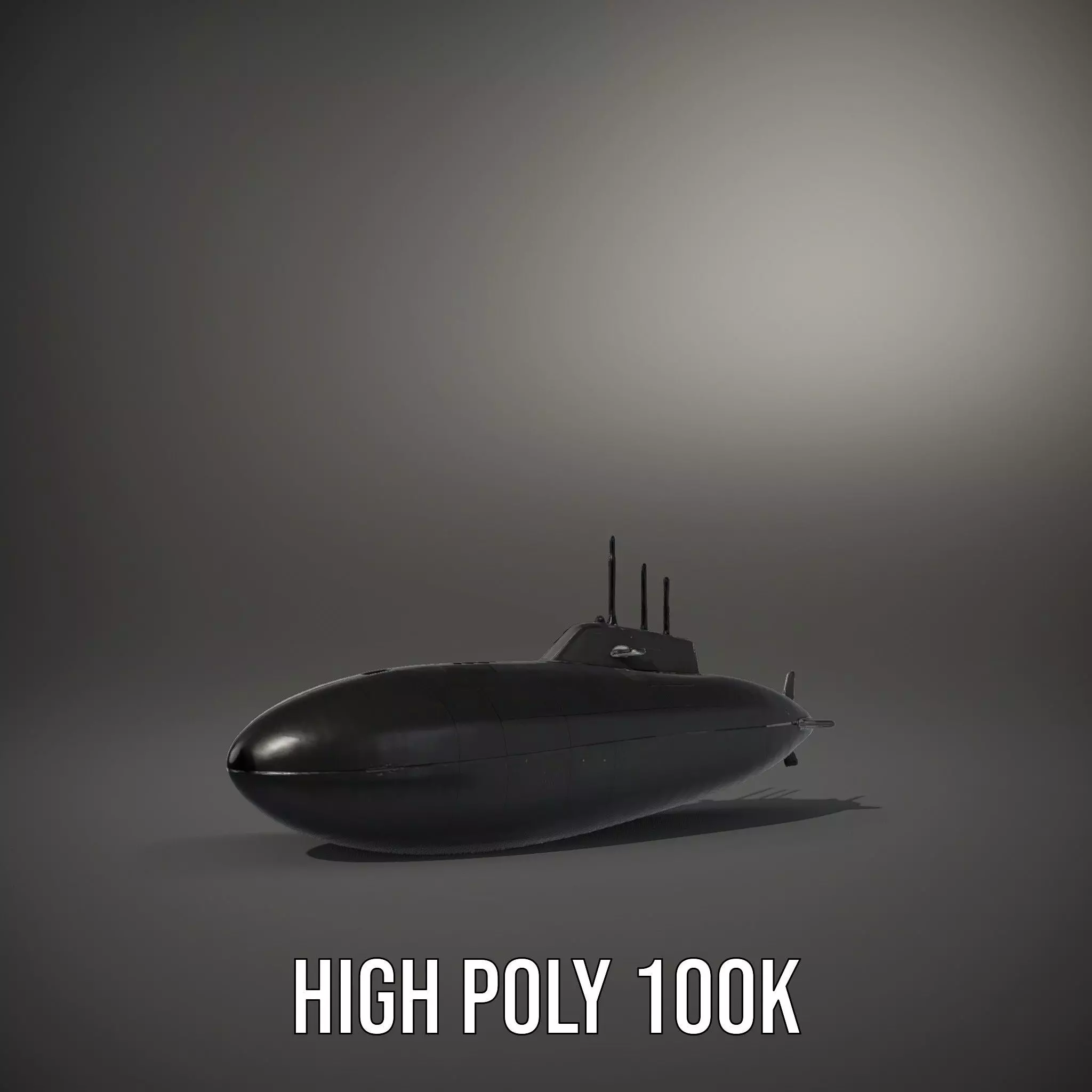 Sleek Submarine model pack Low-poly 3D model_11