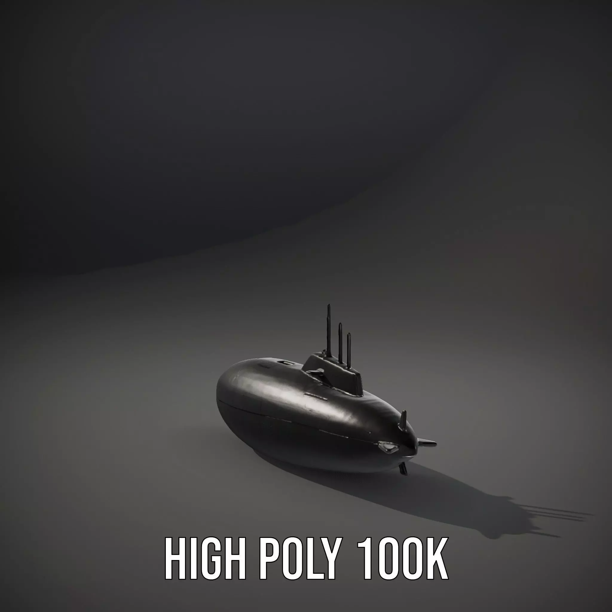 Sleek Submarine model pack Low-poly 3D model_9