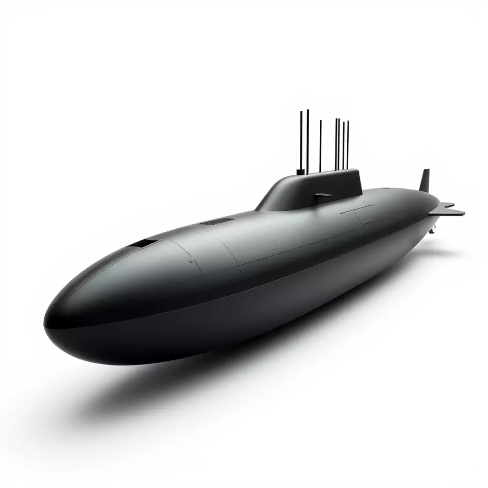 Sleek Submarine model pack Low-poly 3D model_3