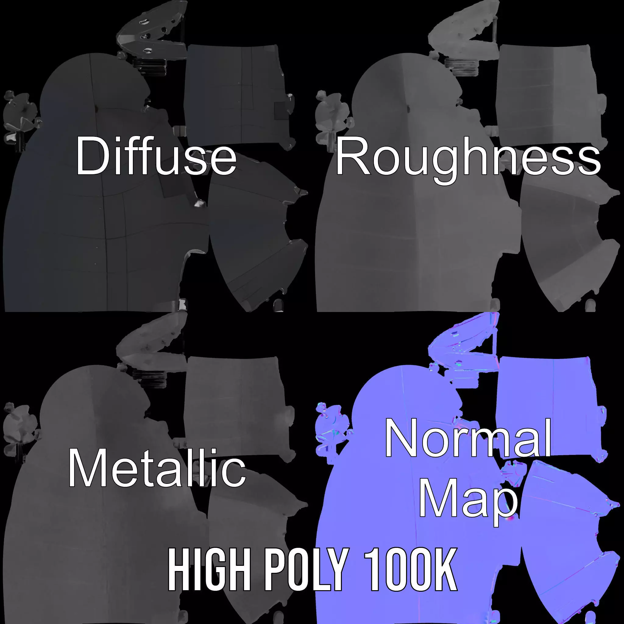 Sleek Submarine model pack Low-poly 3D model_4