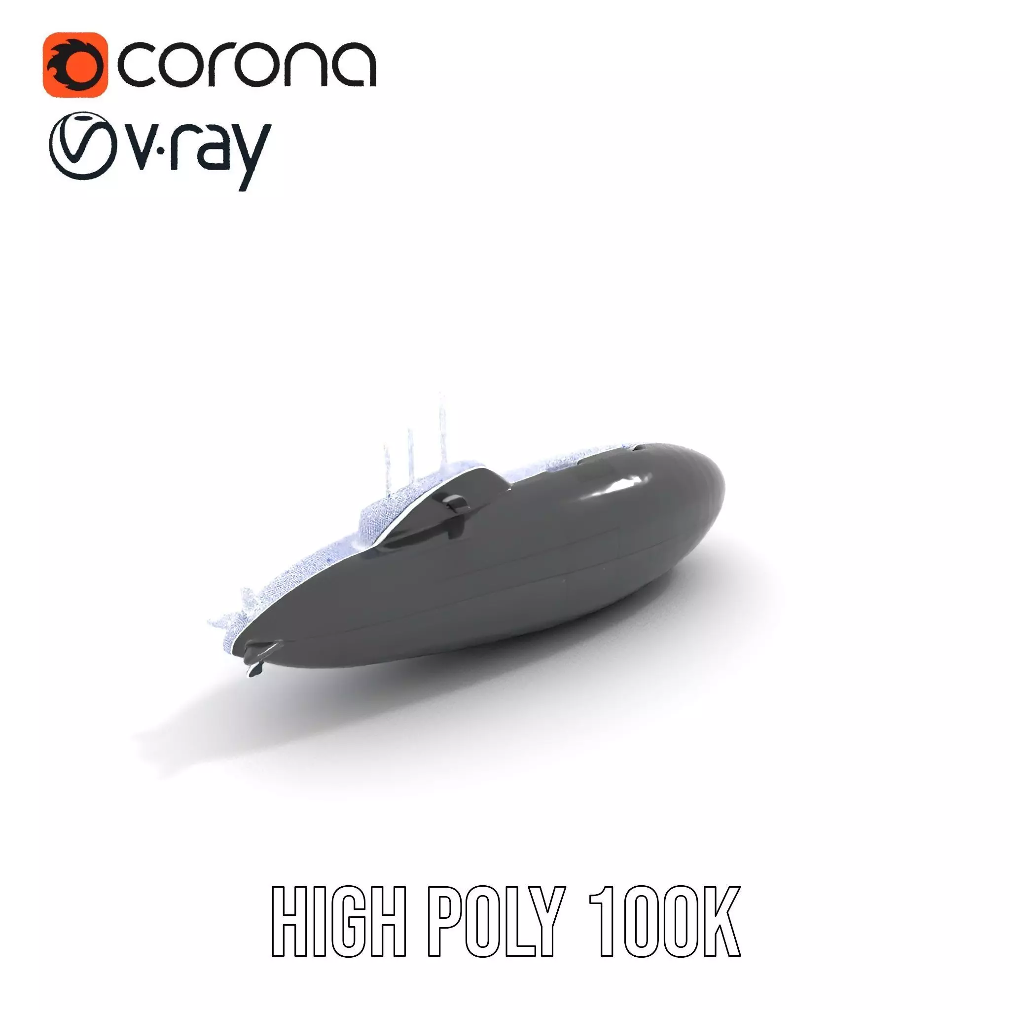 Sleek Submarine model pack Low-poly 3D model_32