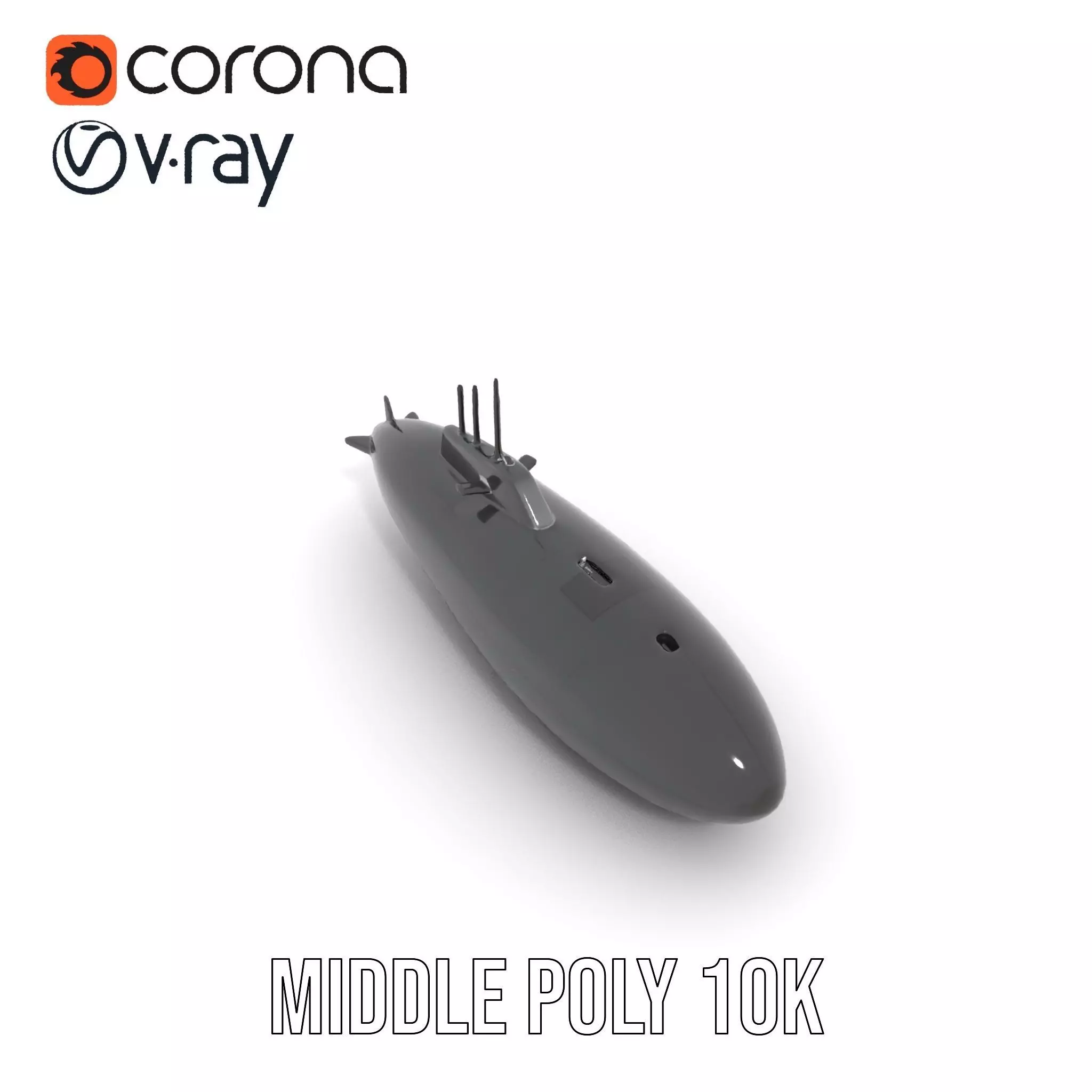 Sleek Submarine model pack Low-poly 3D model_14