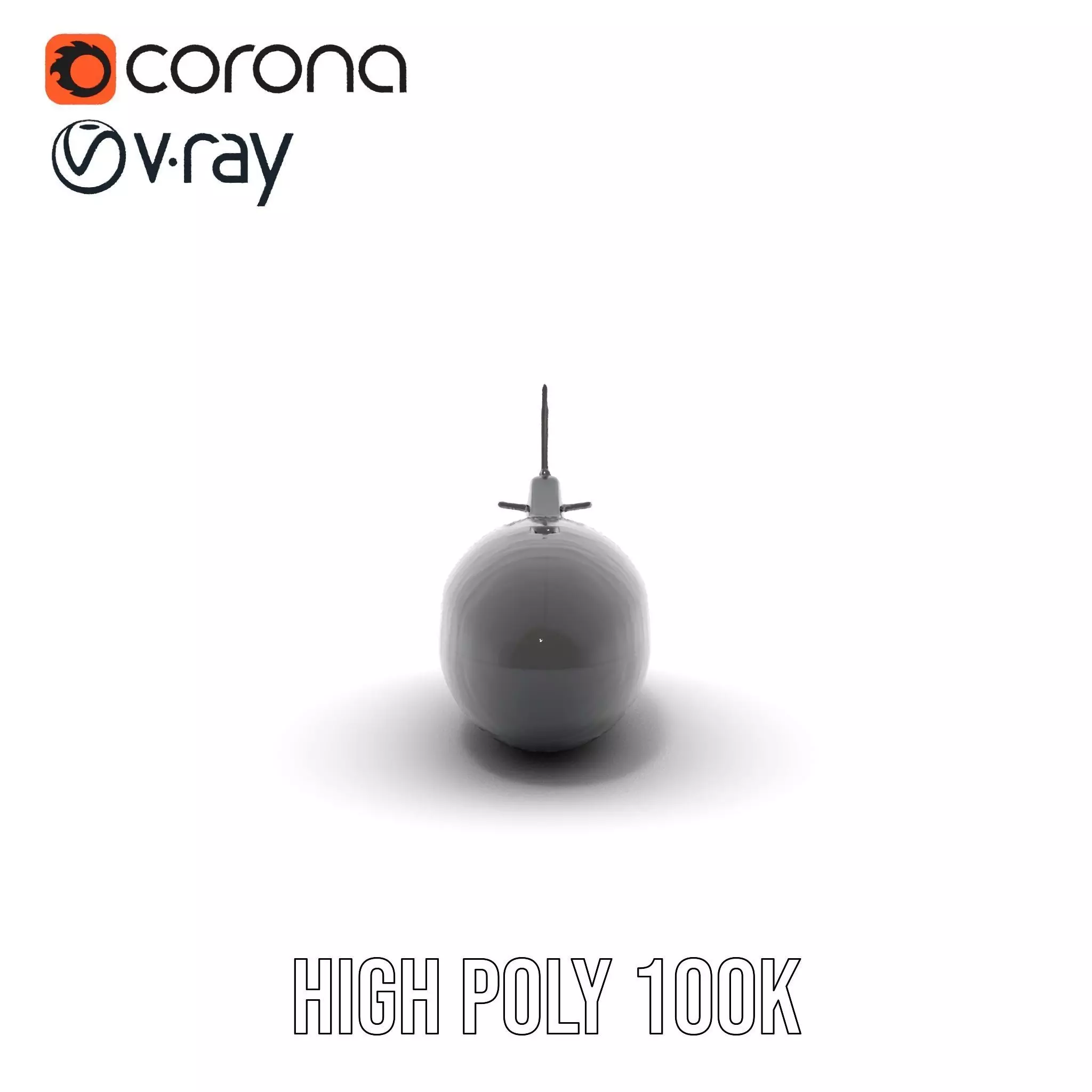 Sleek Submarine model pack Low-poly 3D model_19