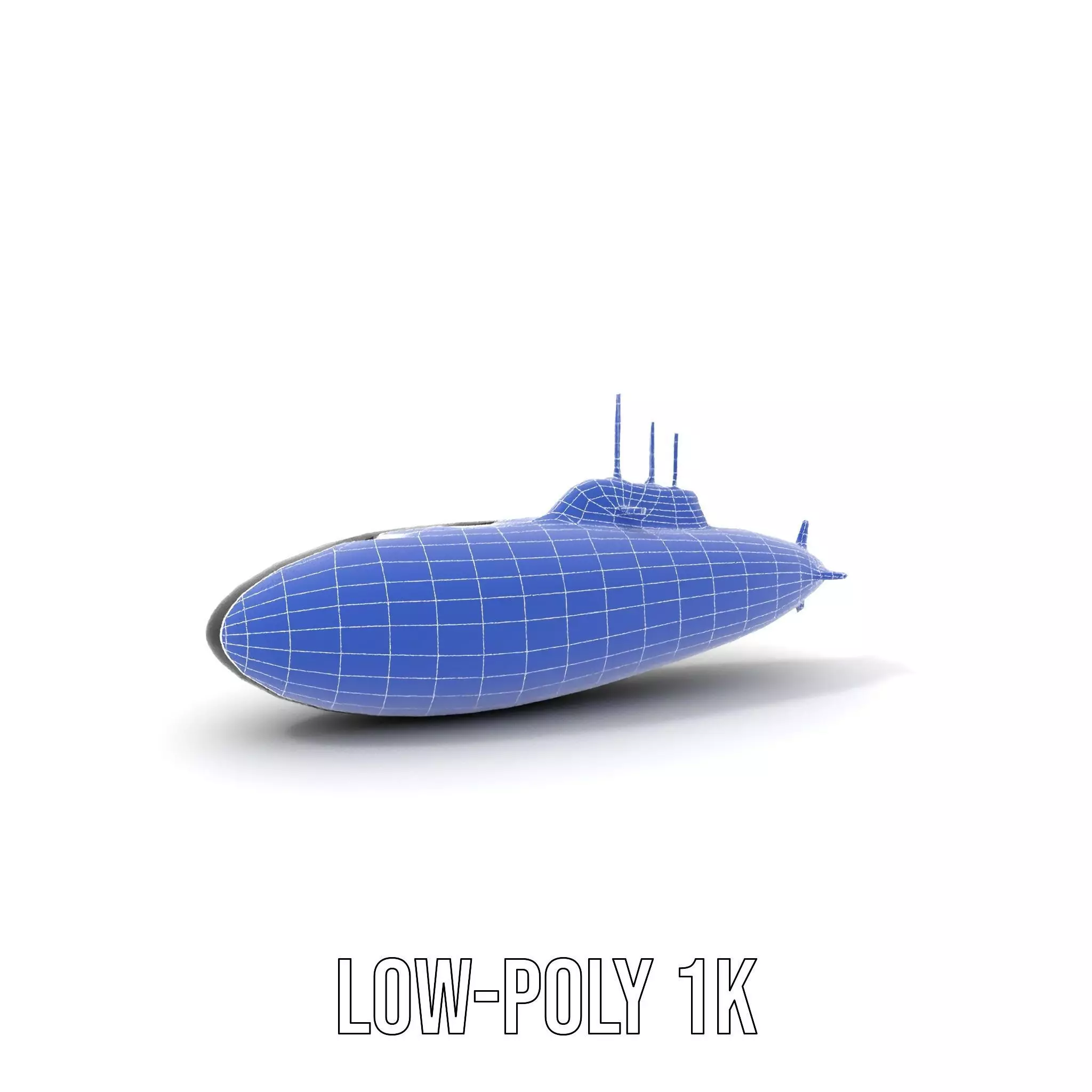 Sleek Submarine model pack Low-poly 3D model_10