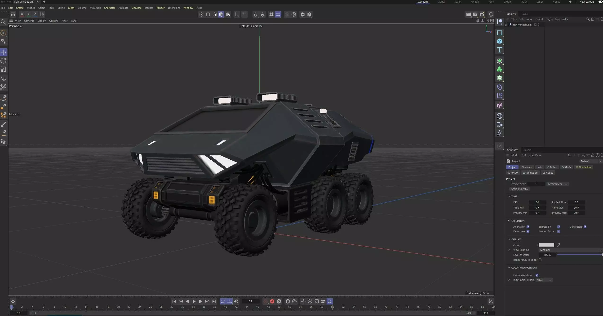 Giant Sci fi vehicle Concept 3D with PBR Texture 3D model_13