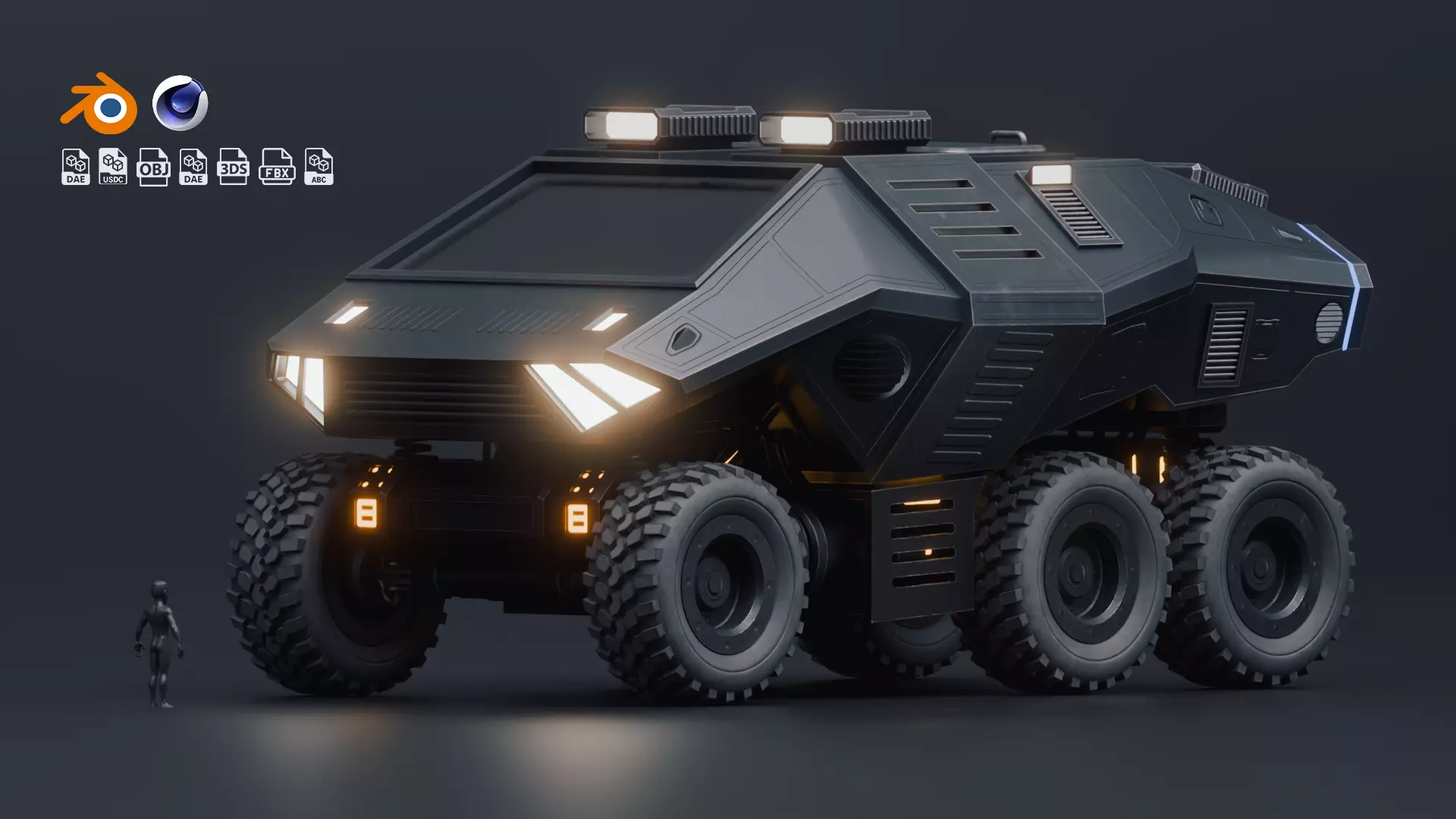 Giant Sci fi vehicle Concept 3D with PBR Texture 3D model_0