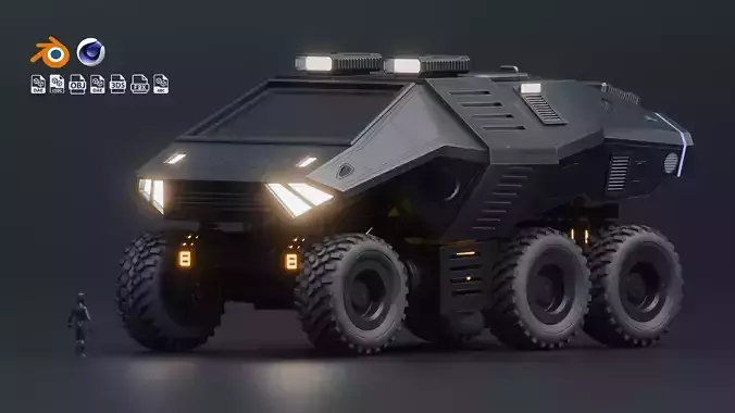 Giant Sci fi vehicle Concept 3D with PBR Texture 3D model Giant Sci fi vehicle Concept 3D with PBR Texture 3D model