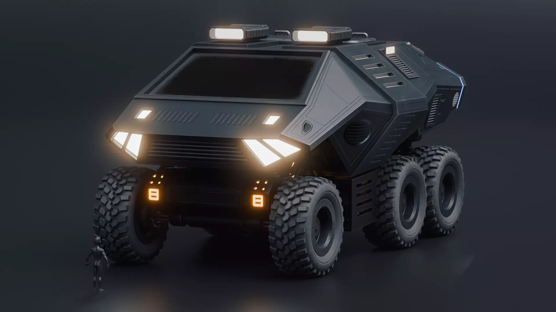 Giant Sci fi vehicle Concept 3D with PBR Texture 3D model_3