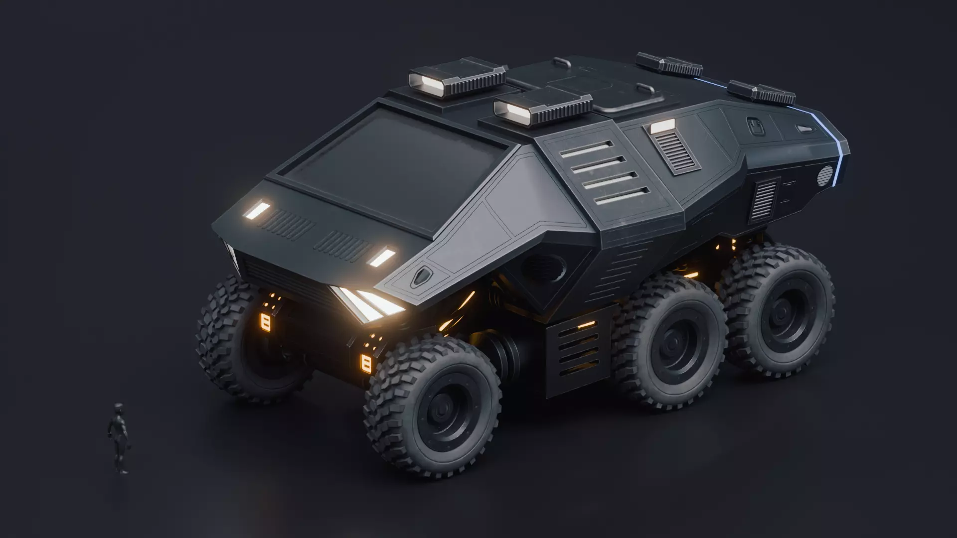 Giant Sci fi vehicle Concept 3D with PBR Texture 3D model_4