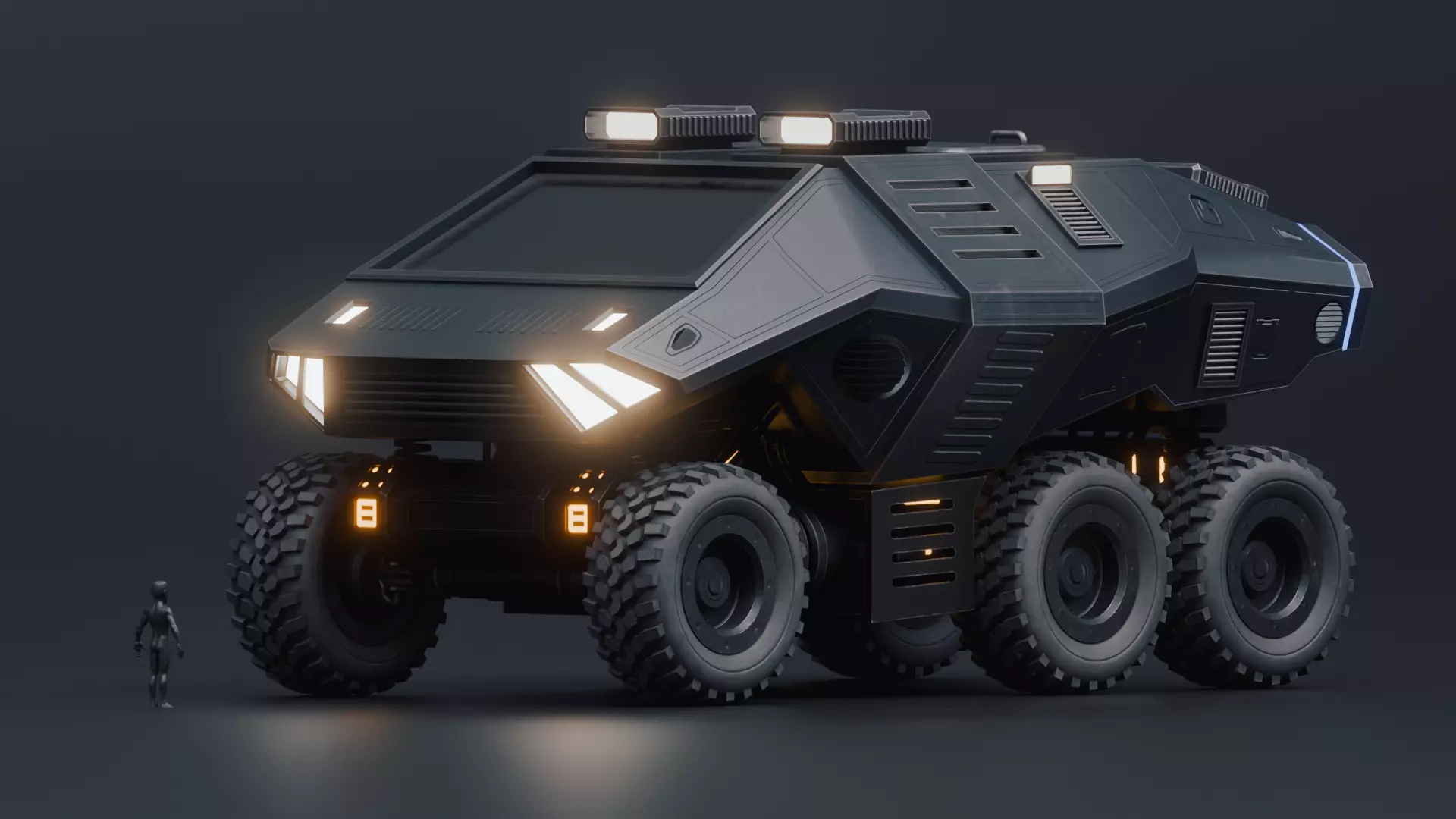 Giant Sci fi vehicle Concept 3D with PBR Texture 3D model_2