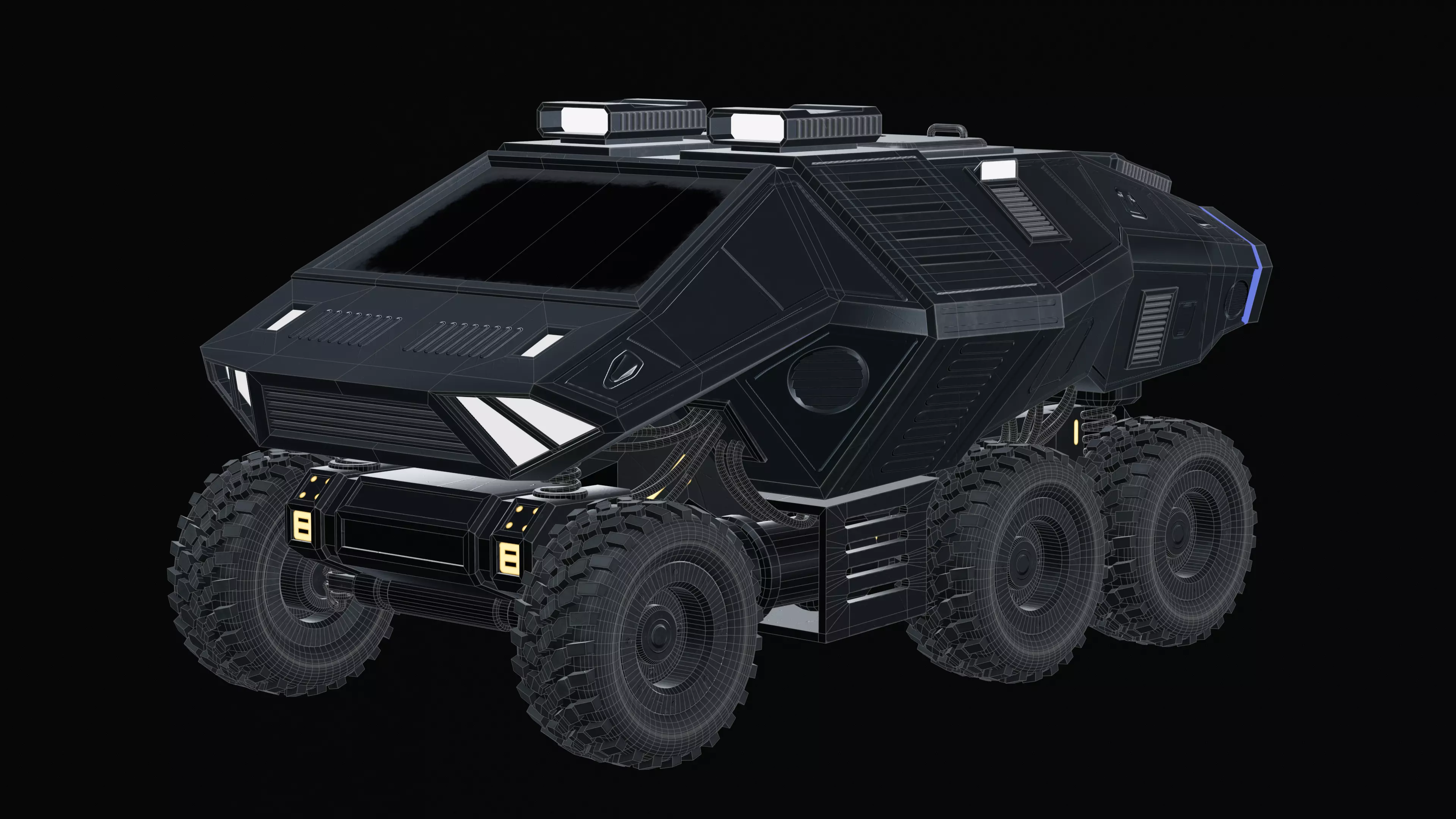 Giant Sci fi vehicle Concept 3D with PBR Texture 3D model_12