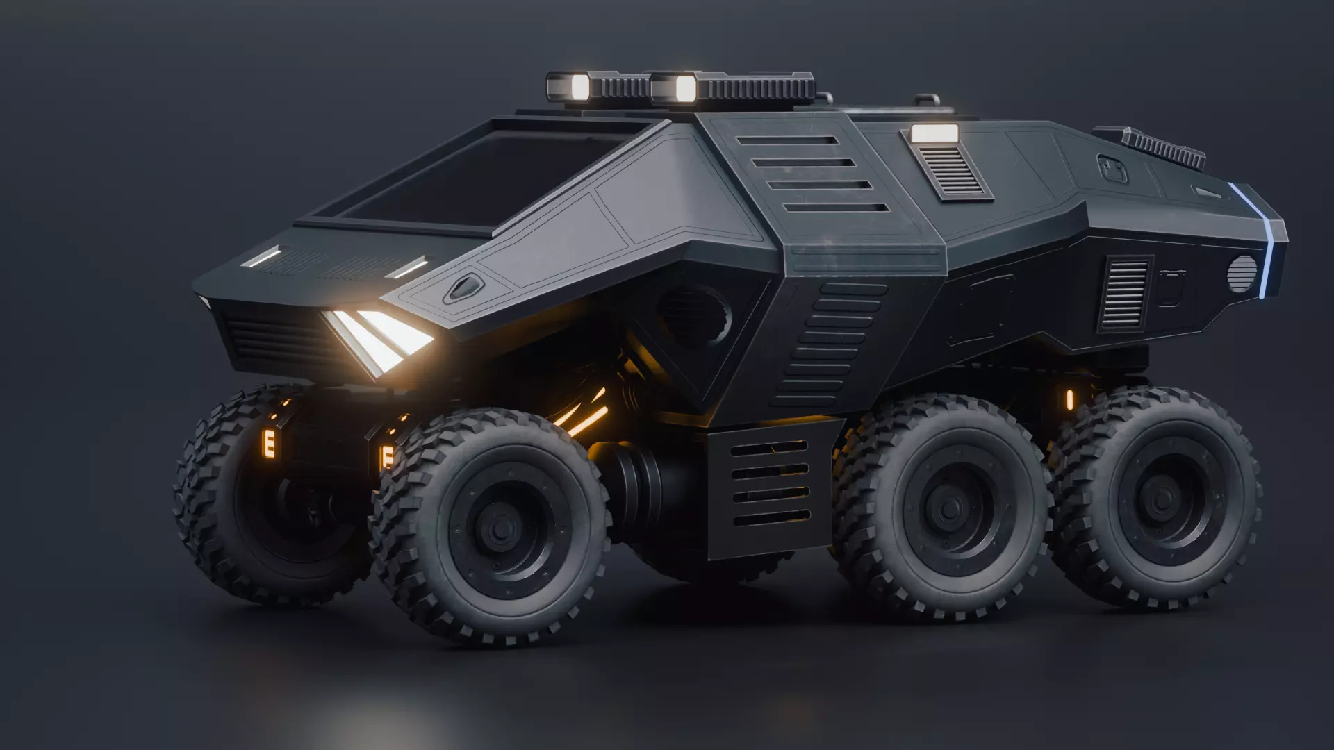 Giant Sci fi vehicle Concept 3D with PBR Texture 3D model_11